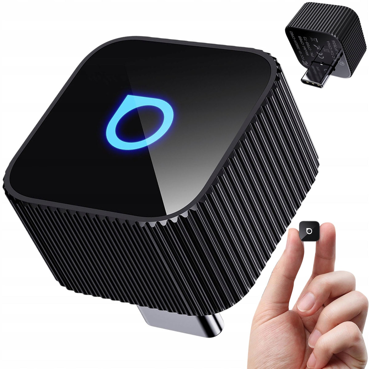 WIRELESS CARPLAY ADAPTER OTTOCAST MINI USB-C AUTO BLUETOOTH USB BLACK