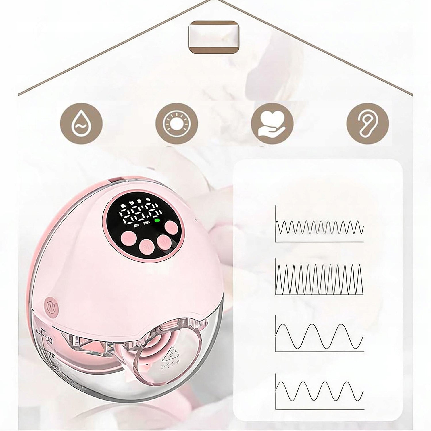 WIRELESS ELECTRONIC TWO-PHASE BREAST PUMP WITH 12 SPEED SACHET Packaging status original