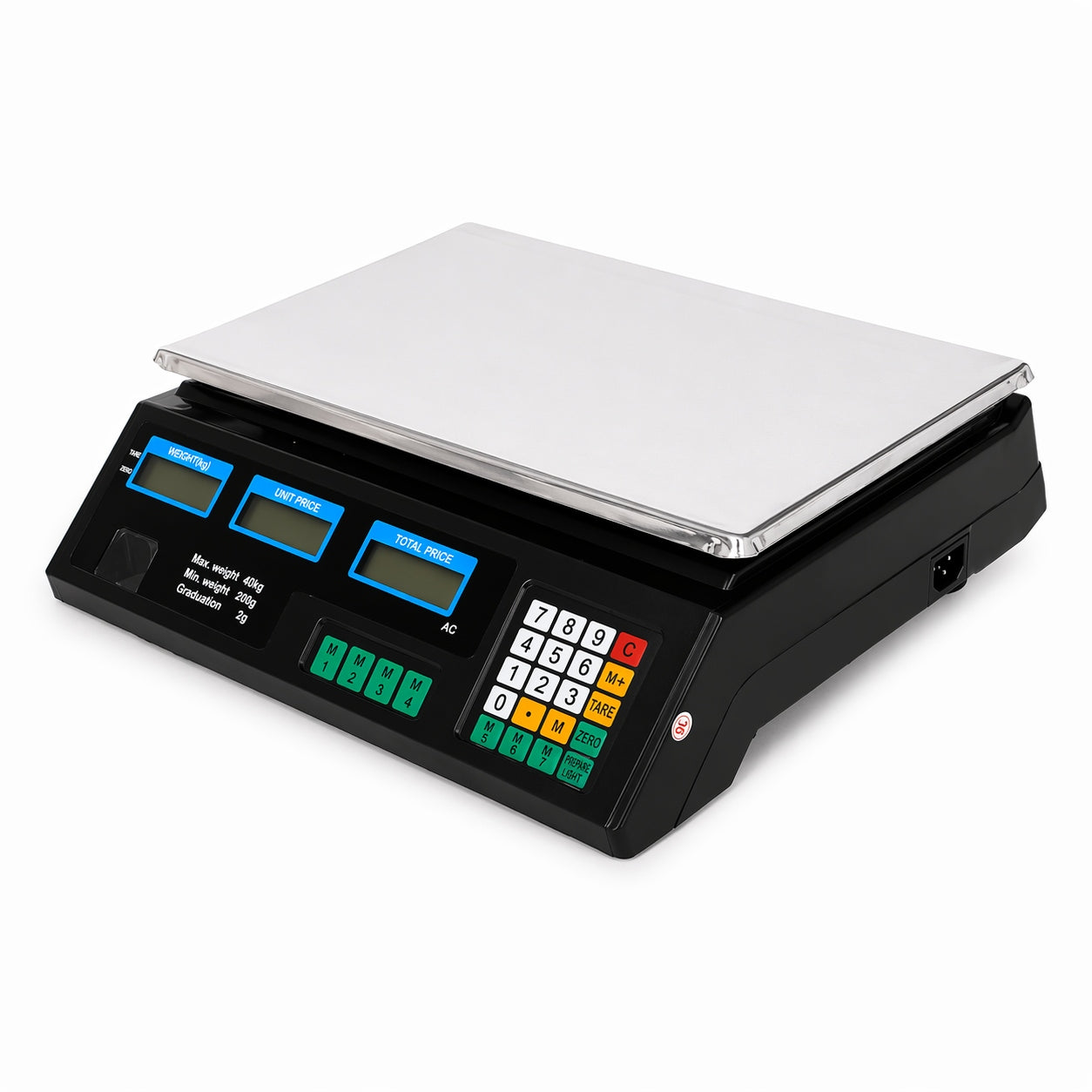 WIRELESS Electric SCALE, LCD Display, Shop, 40kg, 2g Product weight with unit packaging 3.5 kg