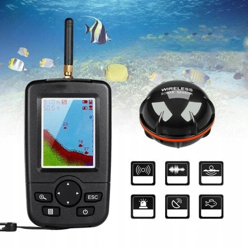 WIRELESS FISHING ECHO SOUNDER FOR LAKES AND RIVERS WITH BACKLIGHT Model FFW718