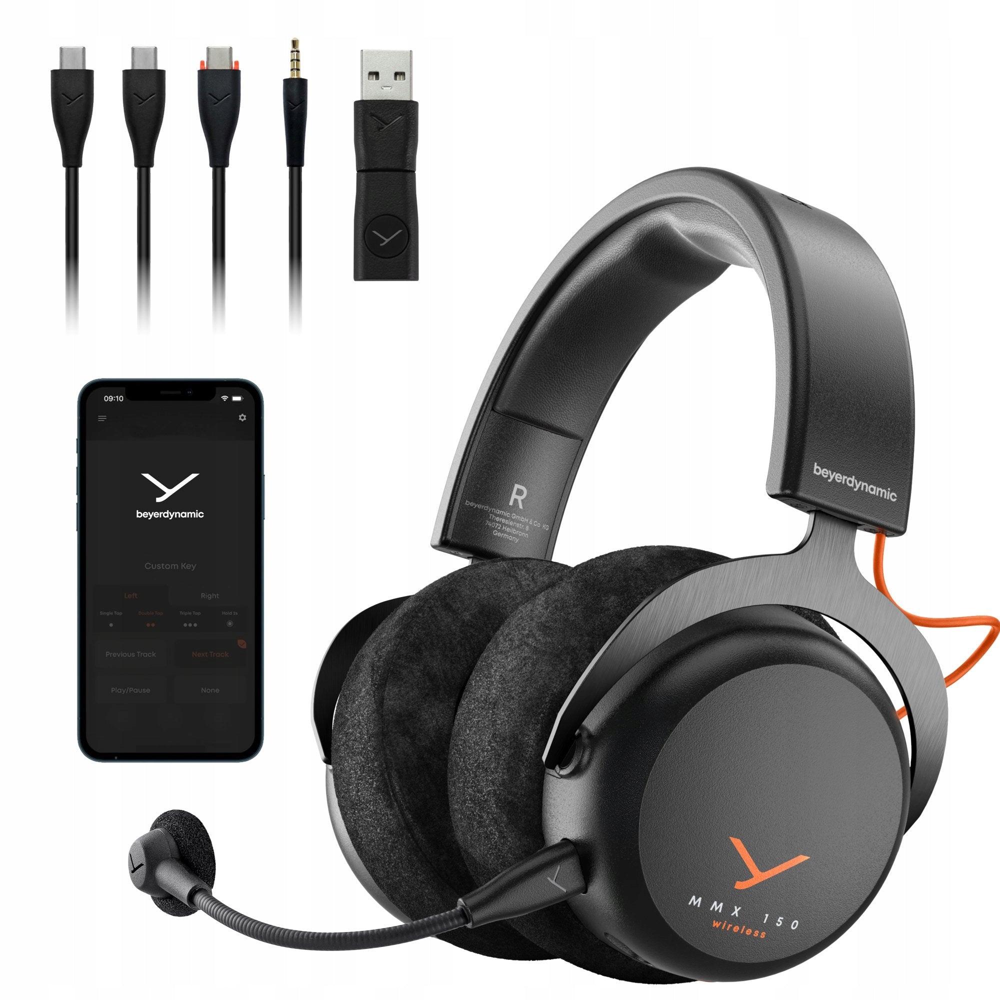 WIRELESS GAMING HEADPHONES BEYERDYNAMIC MMX 150 WL BLACK BT PC PS5