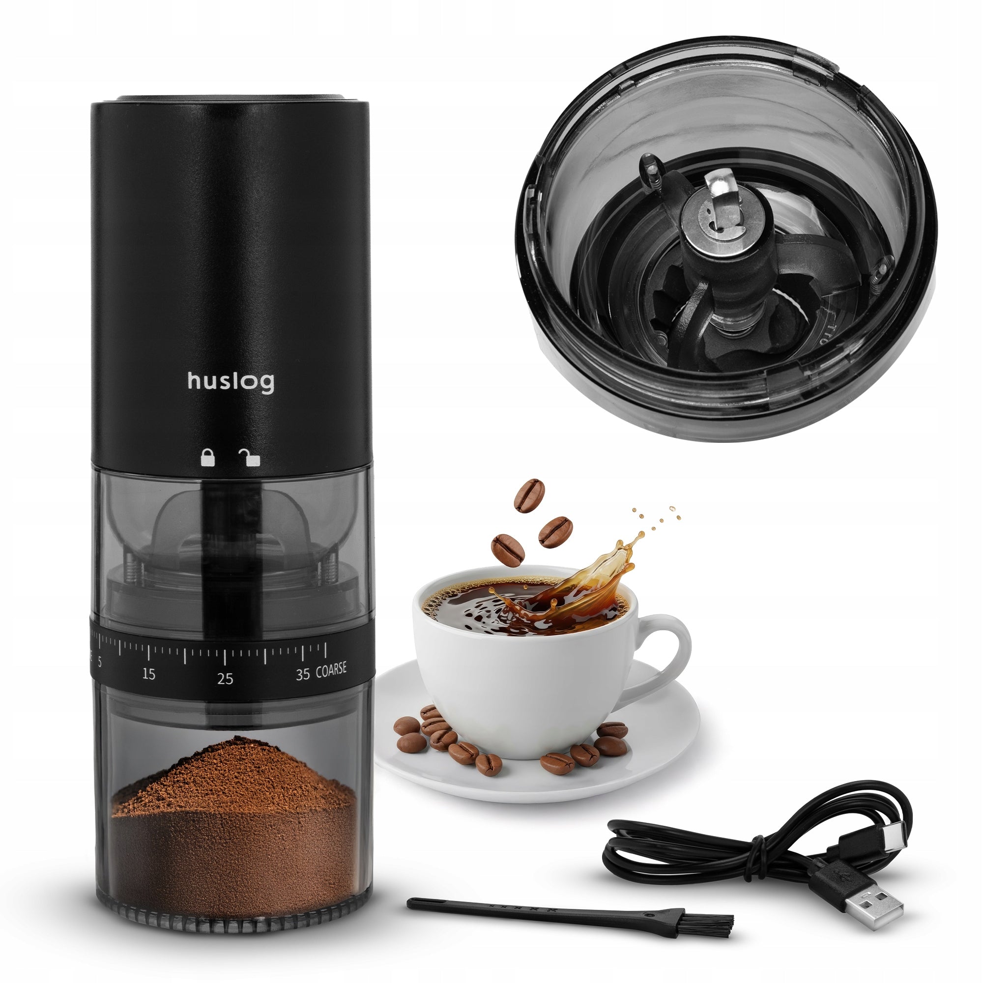 WIRELESS GRINDER Huslog HUS1064 FOR GRINDING COFFEE 30W BLACK