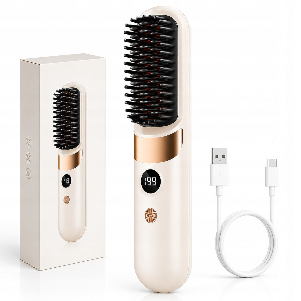 WIRELESS HAIR STRAIGHTENING BRUSH ELECTRIC HAIR STRAIGHTENER