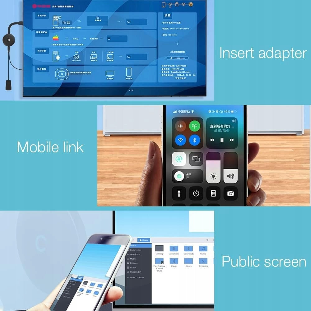 WIRELESS HDMI ADAPTER MINEUP MIRACAST AIRPLAY BOTTOM 2.4/5GHZ 1080P Brand no brand