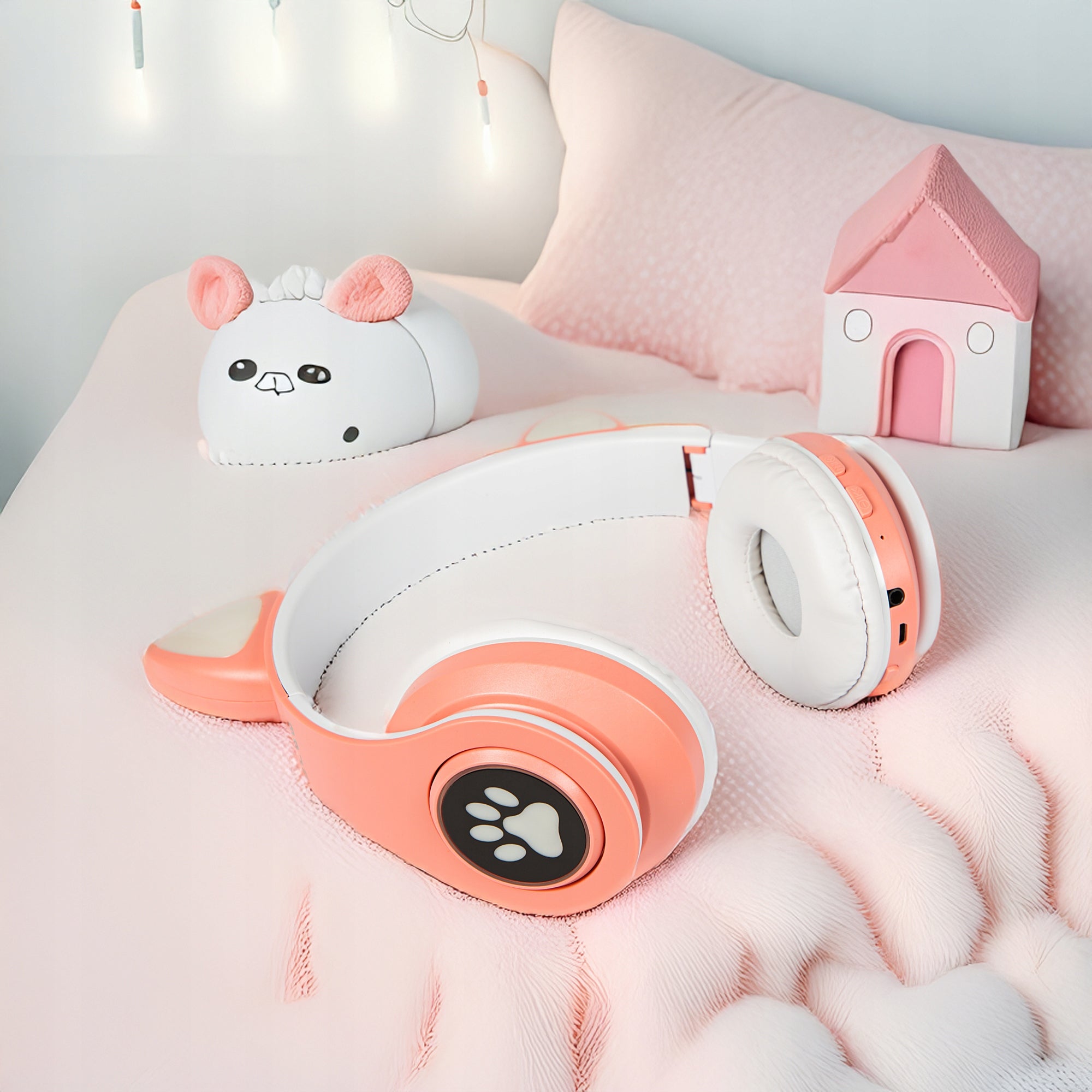 WIRELESS HEADPHONES FOR KIDS BLUETOOTH MICROPHONE CAT EARS LED RGB Manufacturer code 32-821#