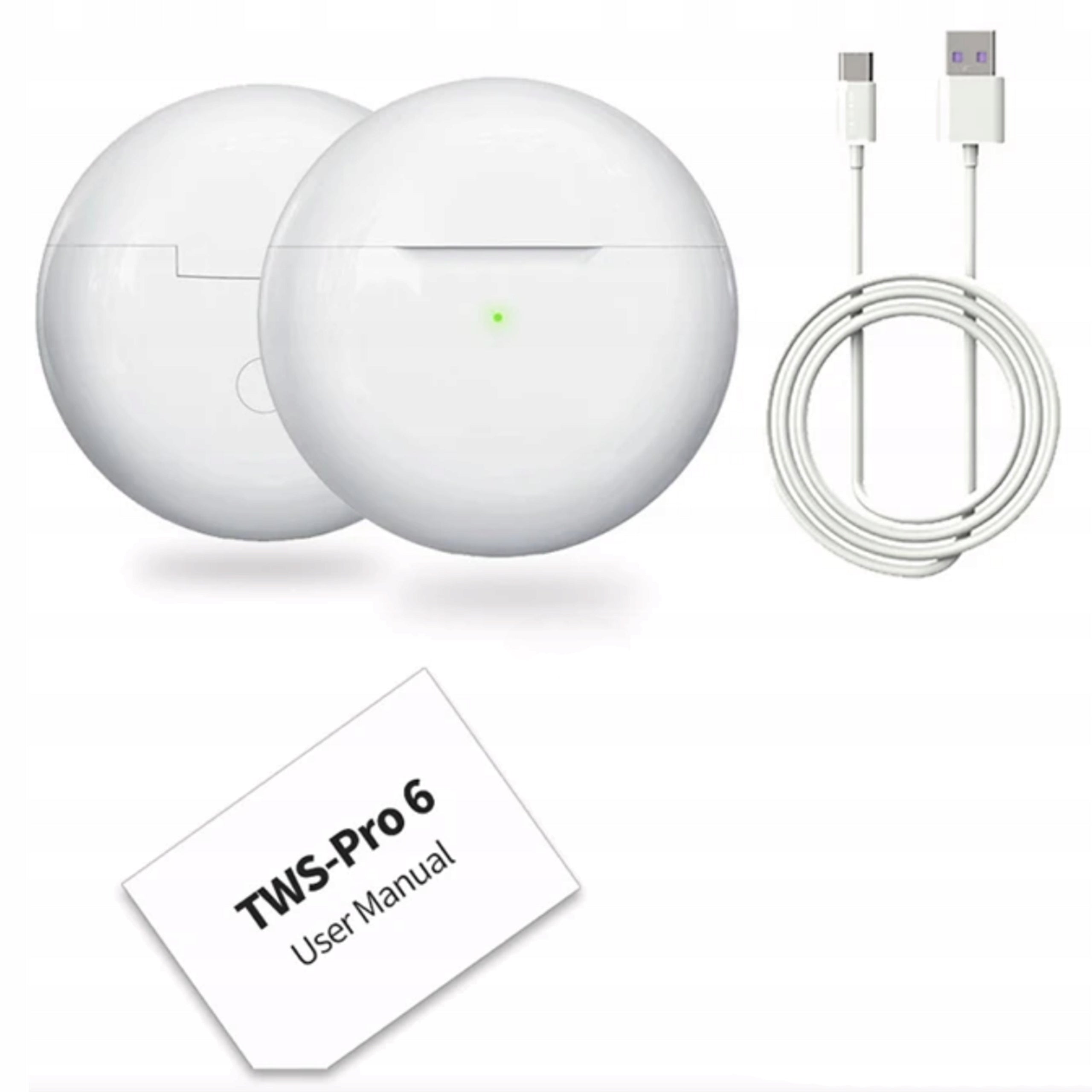 WIRELESS HEADPHONES PRO 6 BLUETOOTH 5.3 + POWERBANK + USB TYPE C CABLE Manufacturer code LS06 douszne do telefonu