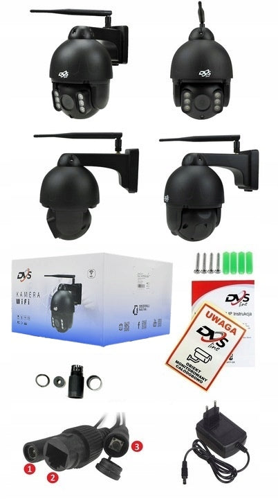 WIRELESS HOME SURVEILLANCE KIT 6 ROTATING WIFI CAMERAS 8Mpx 2TB Manufacturer code DVS-NVR0801-E8+6xDVS-SDIP8040E-IRWS+2TB
