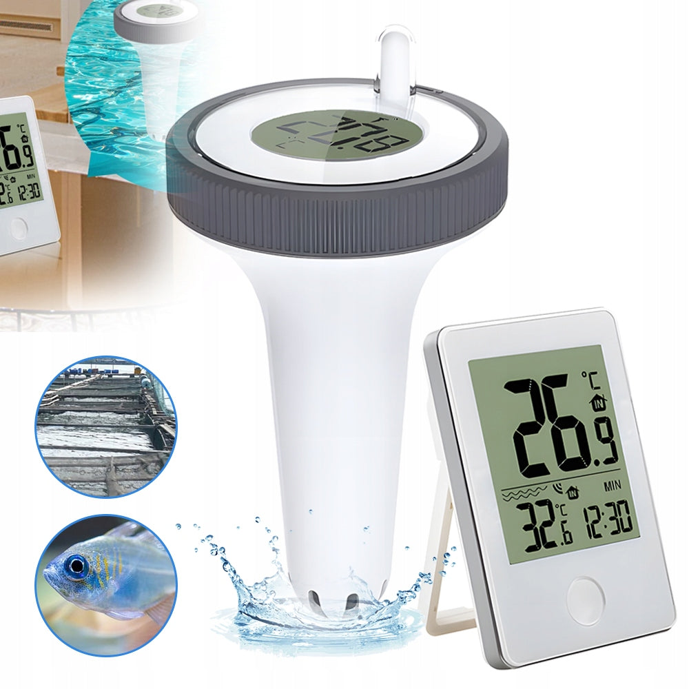 WIRELESS POOL THERMOMETER WITH A RANGE OF 60 M, WATERPROOF THERMOMETER