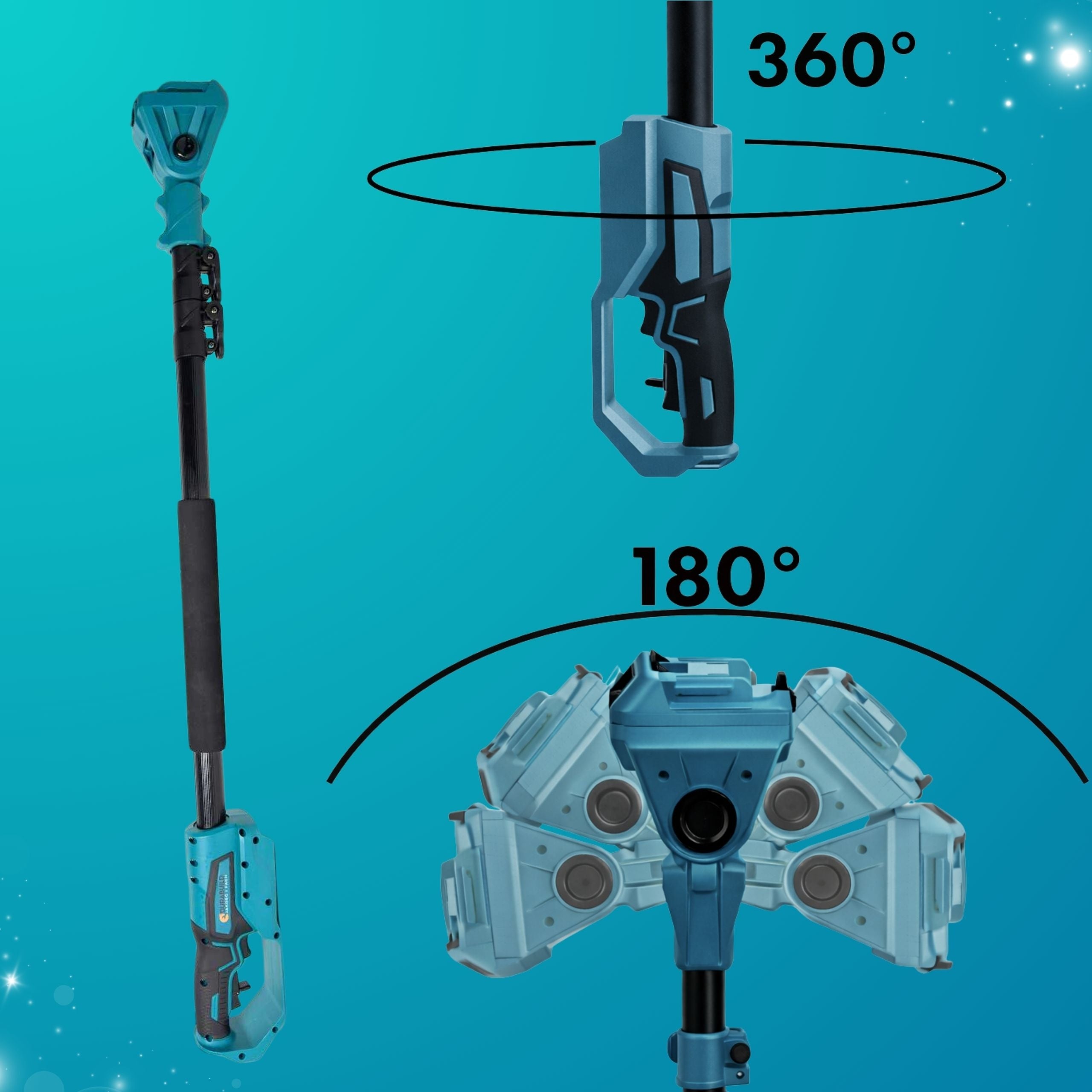 WIRELESS SAW WITH TELESCOPIC ROTARY BOOM FOR TREES 2xAKU 6" Power supply battery operated