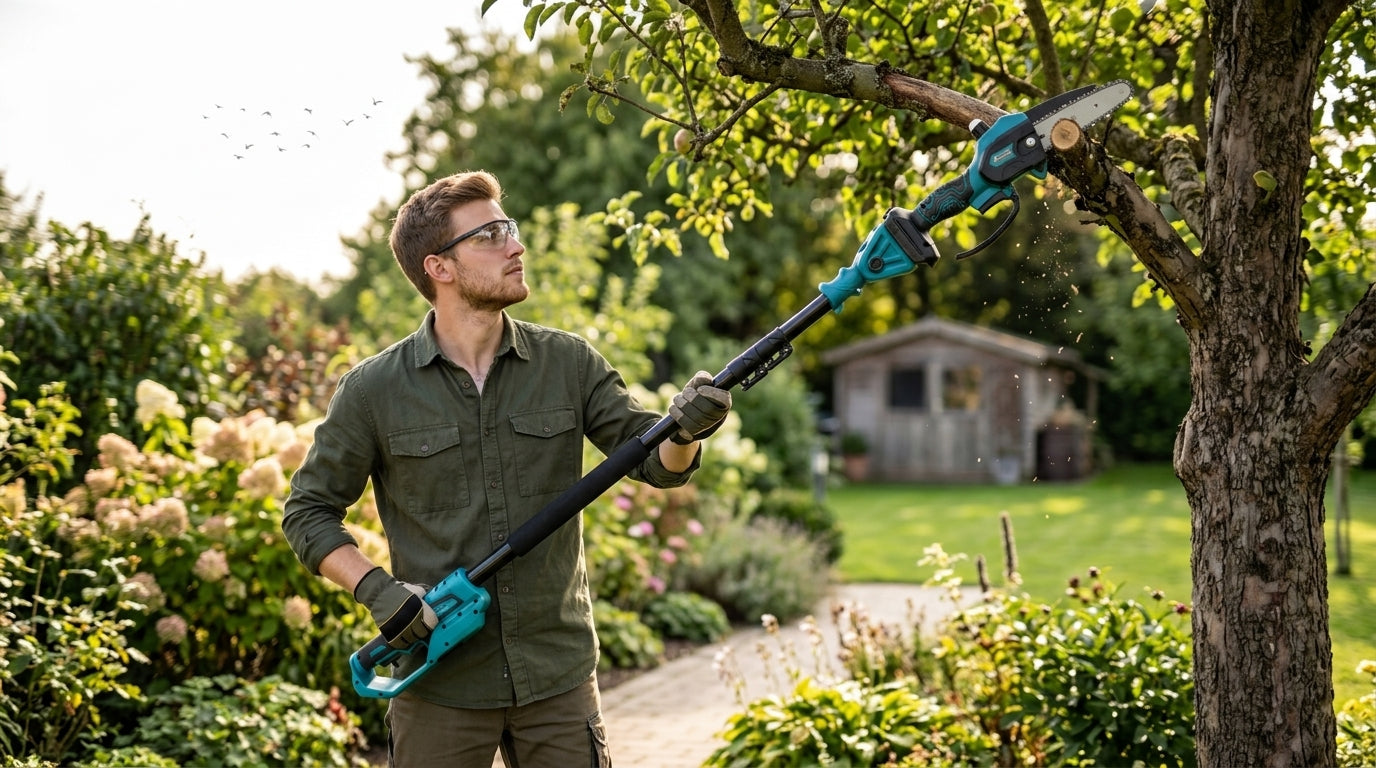 WIRELESS SAW WITH TELESCOPIC ROTARY BOOM FOR TREES 2xAKU 6" Product weight with unit packaging 12 kg