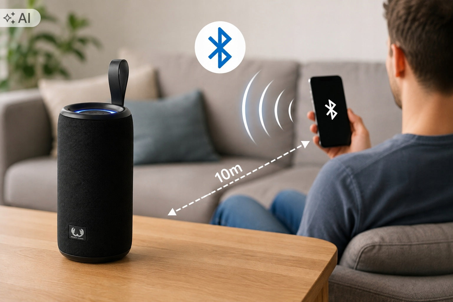 WIRELESS SPEAKER XL PORTABLE BLUETOOTH 5.4 FOR PHONE BLACK 24W LED Brand Fresh 'n Rebel