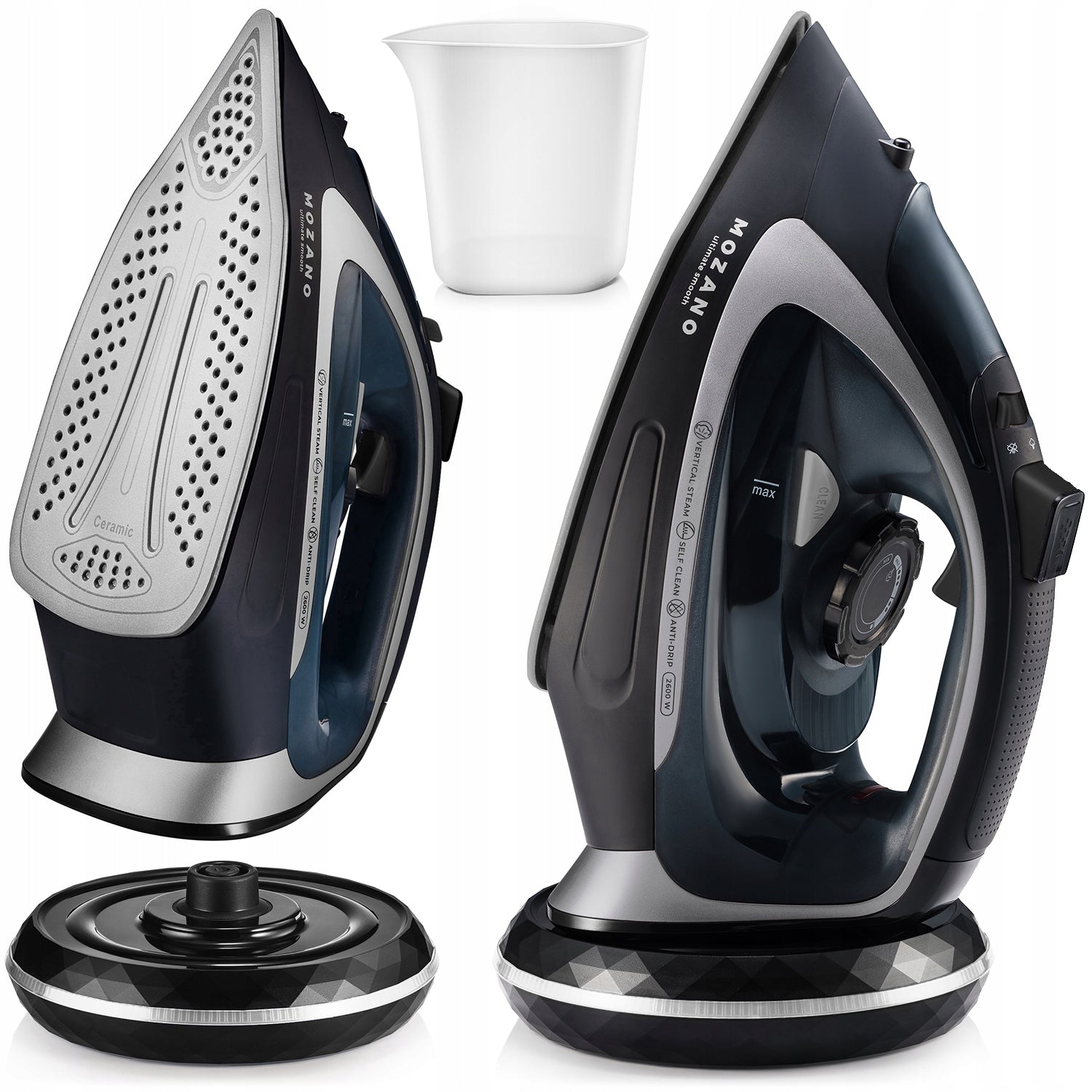 WIRELESS STEAM IRON HIGH POWER 2600W CERAMIC COATING MOZANO