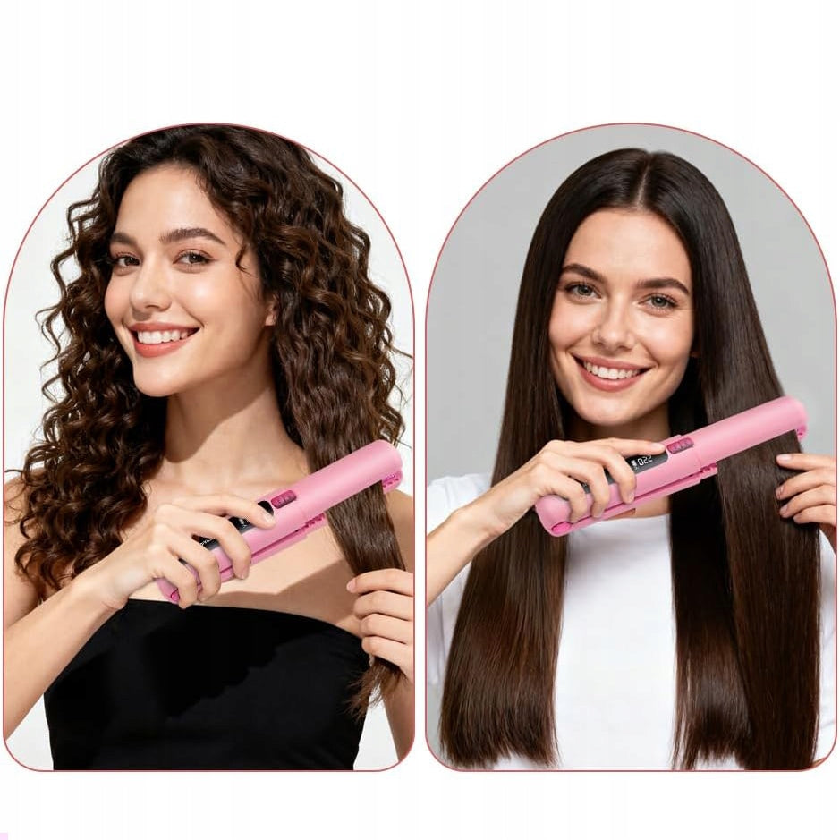 WIRELESS STRAIGHTENER AND CURLING IRON 2IN1 RECHARGEABLE TRAVEL STRAIGHTENER Brand no brand