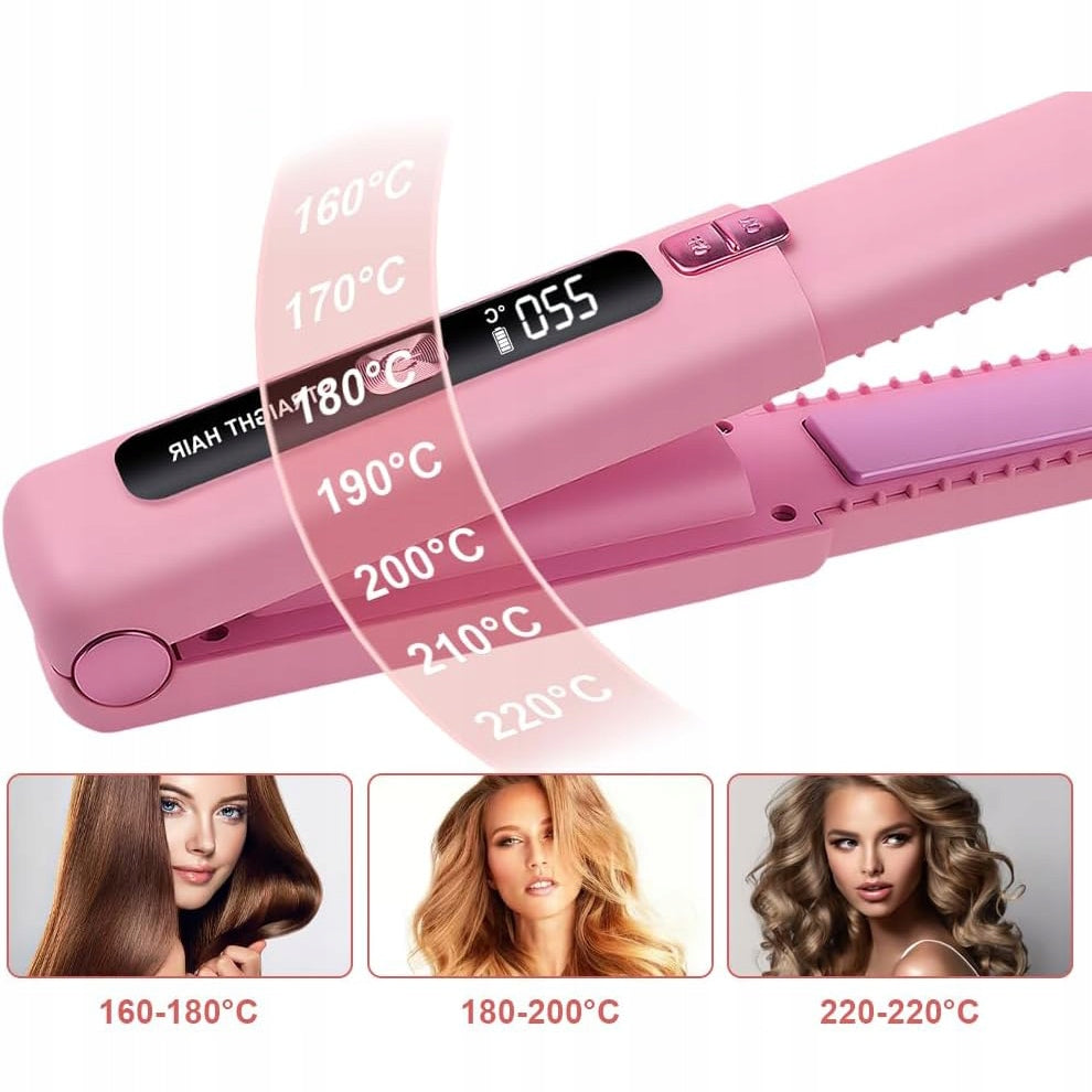 WIRELESS STRAIGHTENER AND CURLING IRON 2IN1 RECHARGEABLE TRAVEL STRAIGHTENER Packaging status original