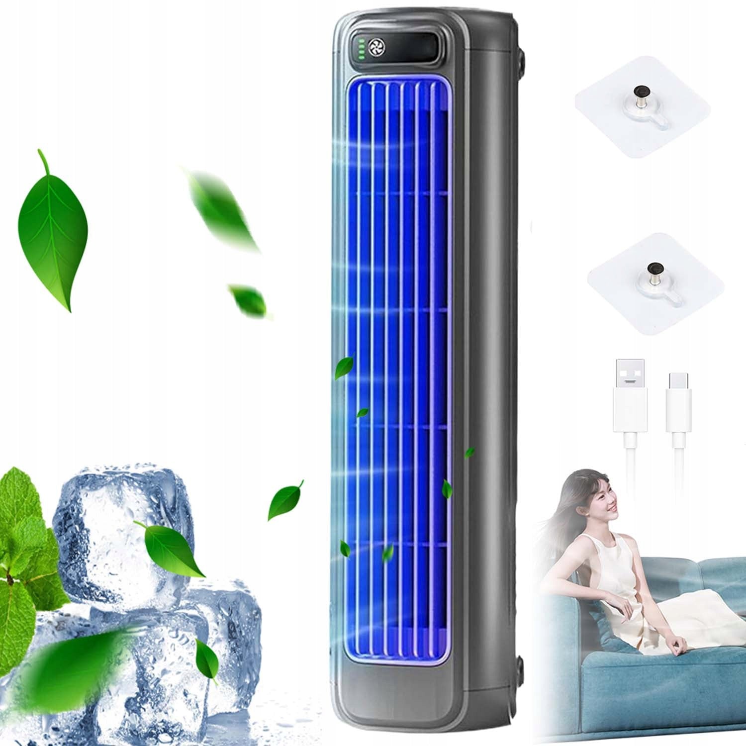WIRELESS TOWER FAN STANDING QUIET POWERFUL WINDMILL HOME OFFICE