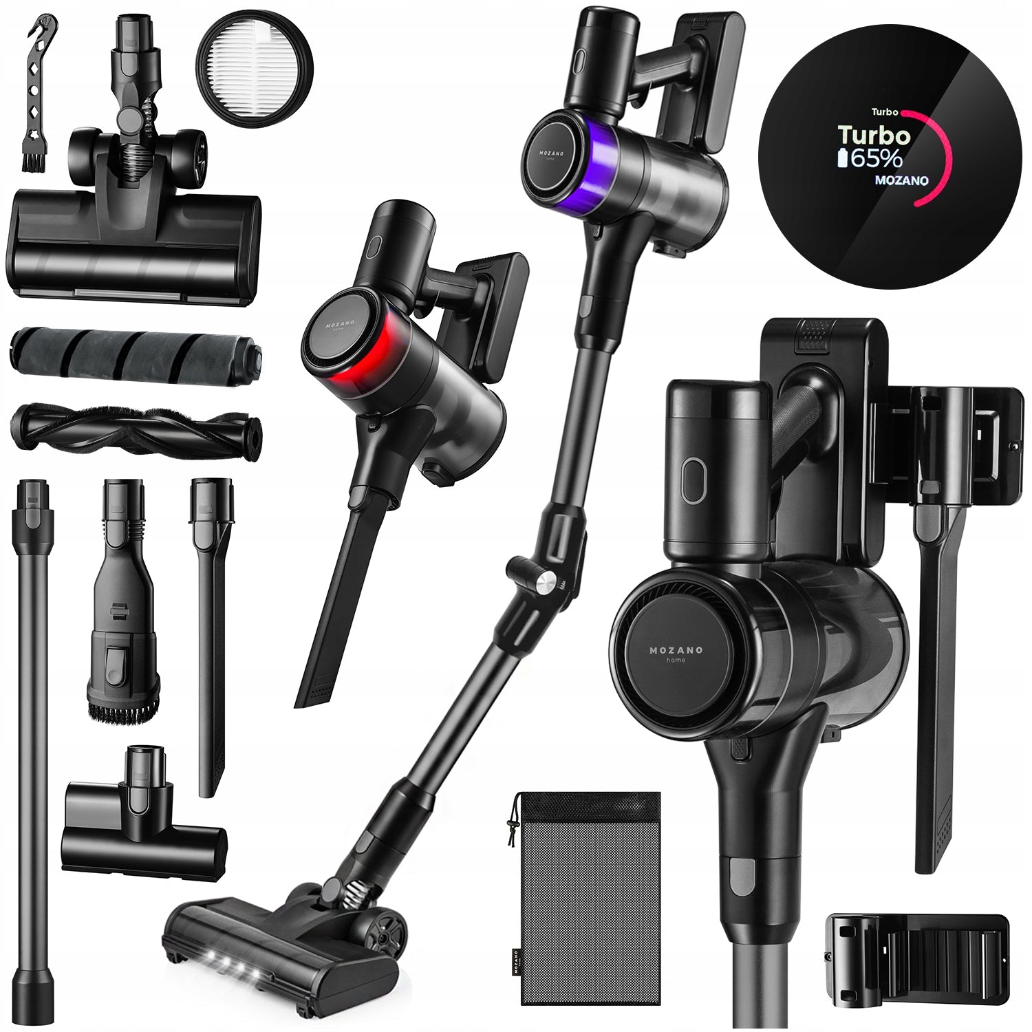 WIRELESS VACUUM CLEANER VERTICAL BROKEN HAND PIPE 15in1 LED HANDY PRO