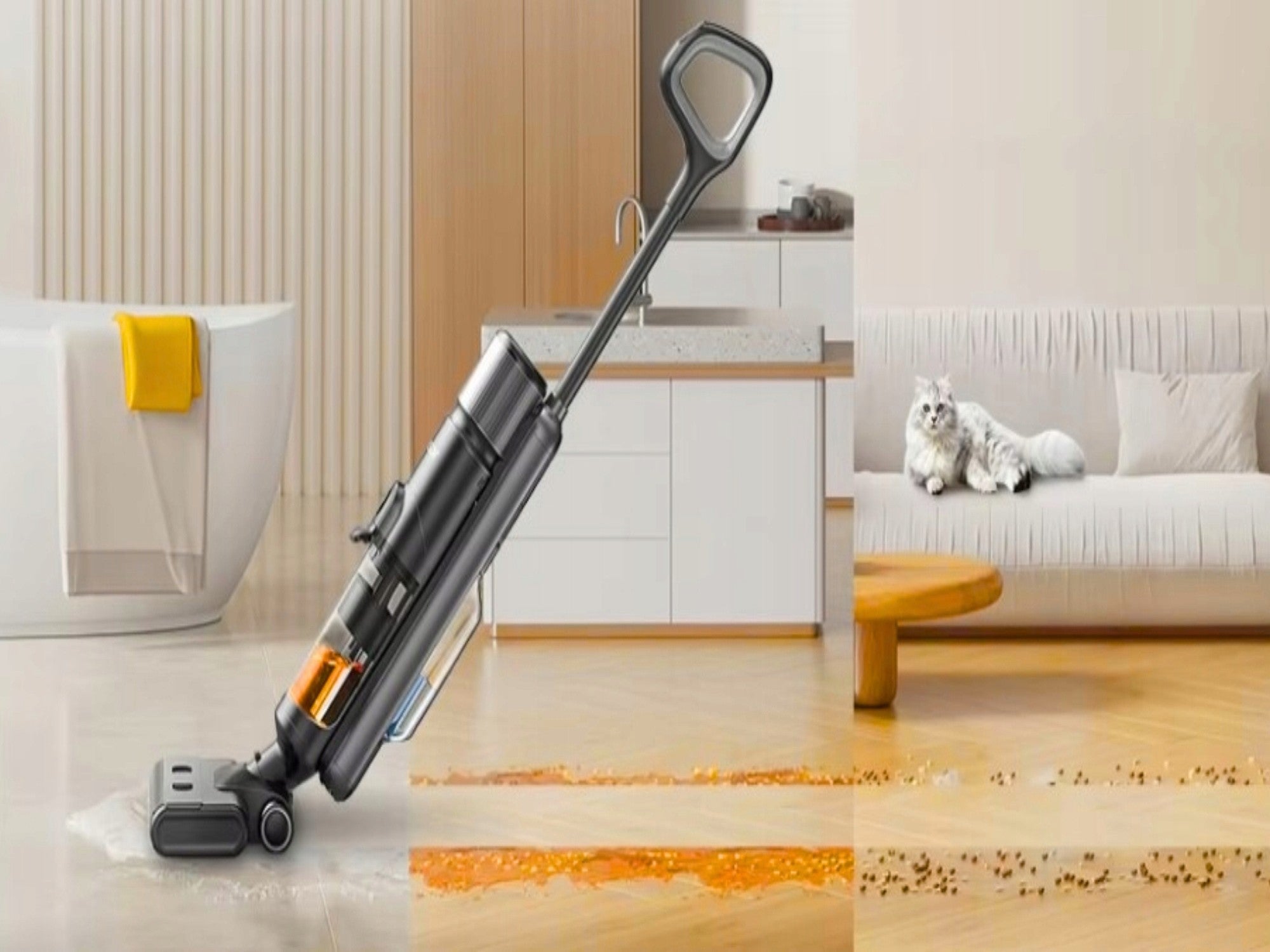 WIRELESS WASHING VACUUM CLEANER VERTICAL BAGLESS WET AND DRY Laresar M3 Maximum power 230 W