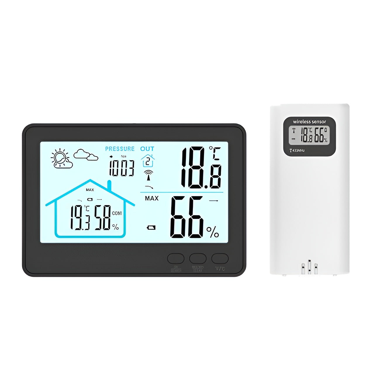 WIRELESS WEATHER STATION, EXTERNAL THERMOMETER - HYGROMETER, BAROMETER Manufacturer code TERMOMETR ELEKTRONICZNY Z SONDĄ BAROMETR