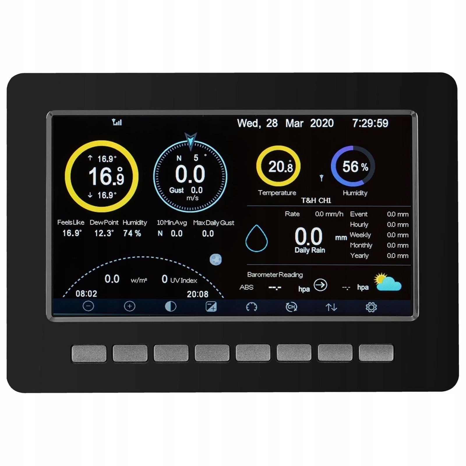 WIRELESS WEATHER STATION SOLAR 7IN1 LCD WIFI 100M Brand Steinberg Systems