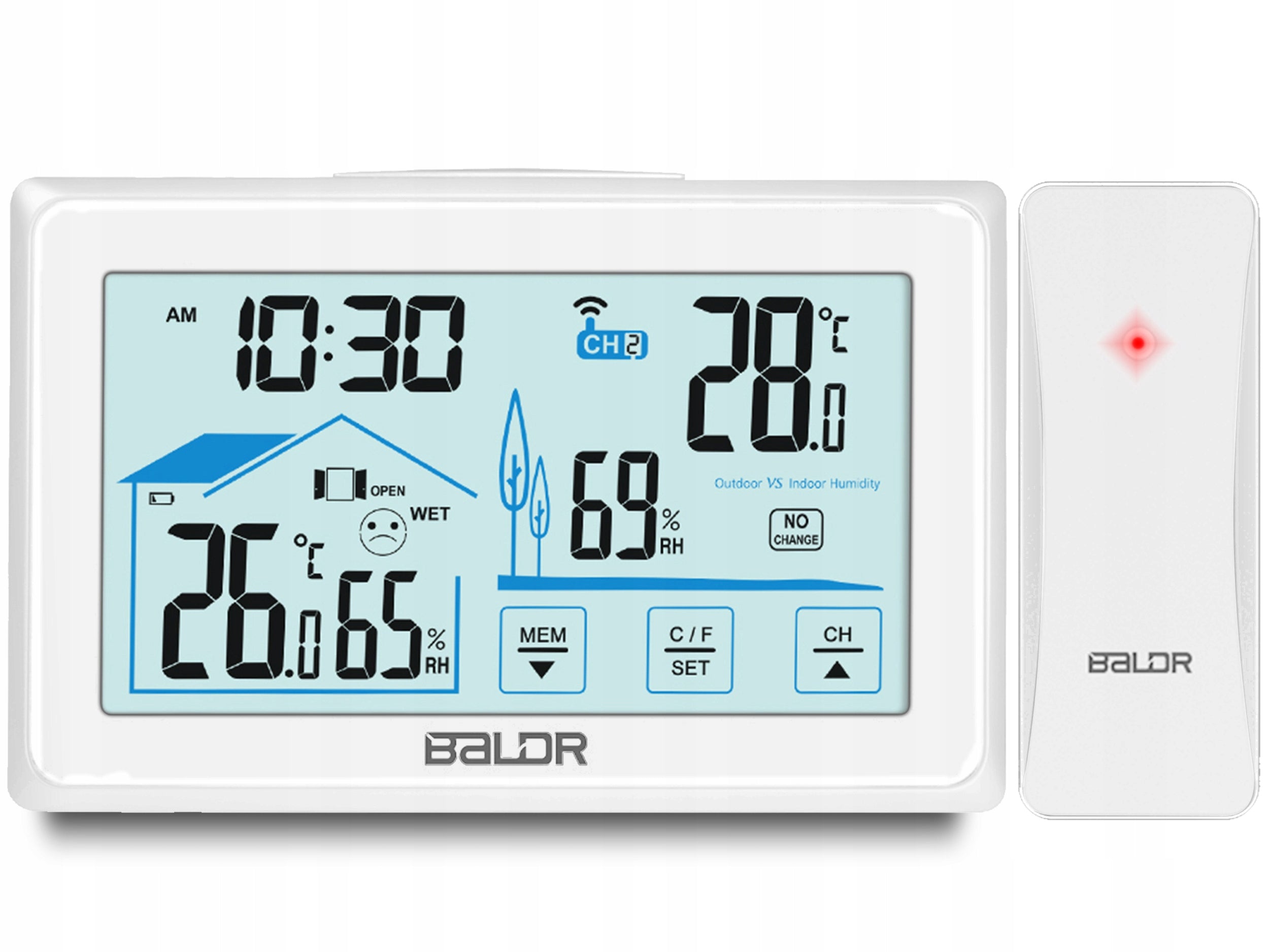 WIRELESS WEATHER STATION WEATHER HYGROMETER + SENSOR Batteries included yes