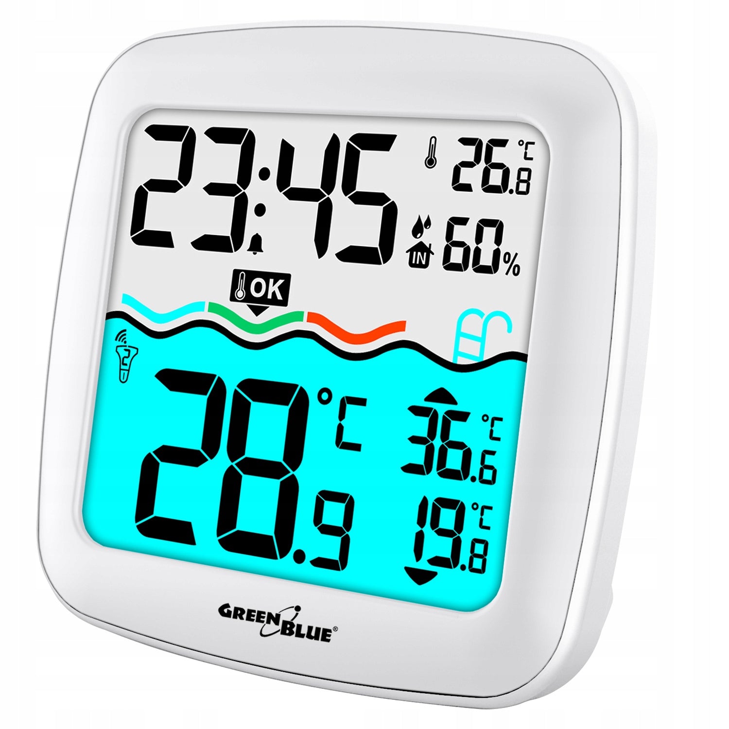 WIRELESS WEATHER STATION WITH POOL THERMOMETER FLOATING RANGE 60m Kind digital