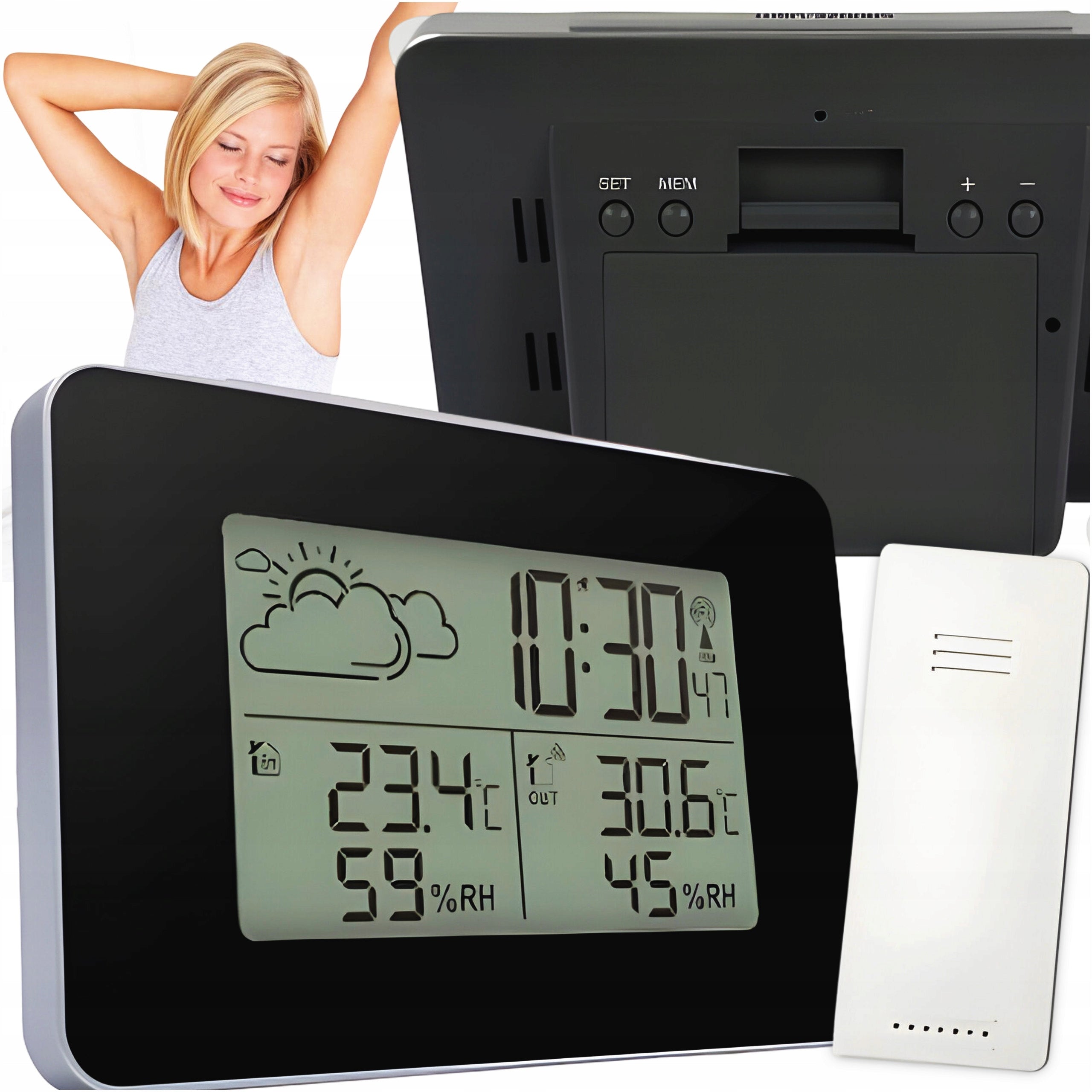 WIRELESS weather station Weather BAROMETER HYGROMETER Thermometer CLOCK lcd