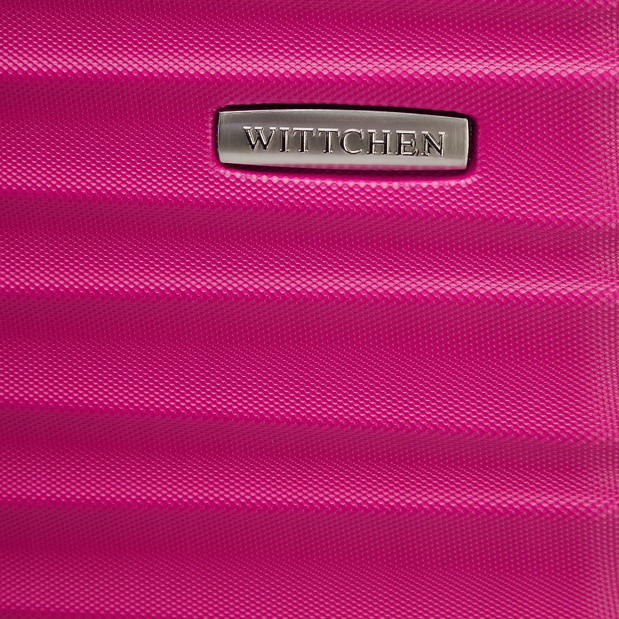 WITTCHEN medium ABS suitcase ribbed pink Additional features with telescopic handle