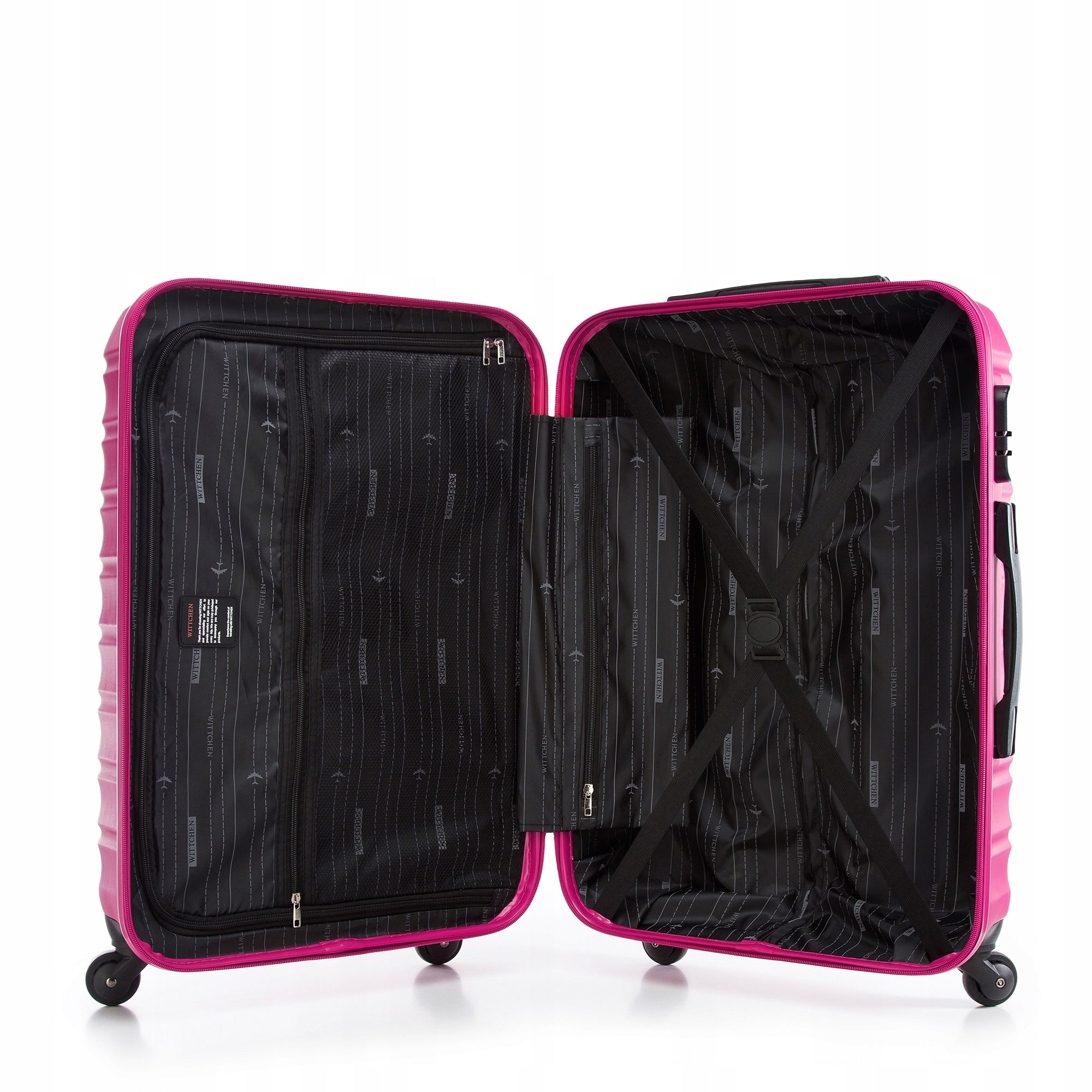WITTCHEN medium ABS suitcase ribbed pink Dominant material ABS