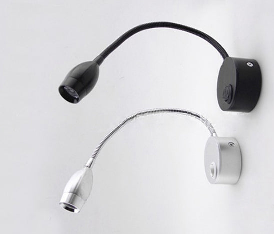 WOBAKO LED Flexi Lamp for Reading in Bed | Silver Wall Sconce Brand Wobako