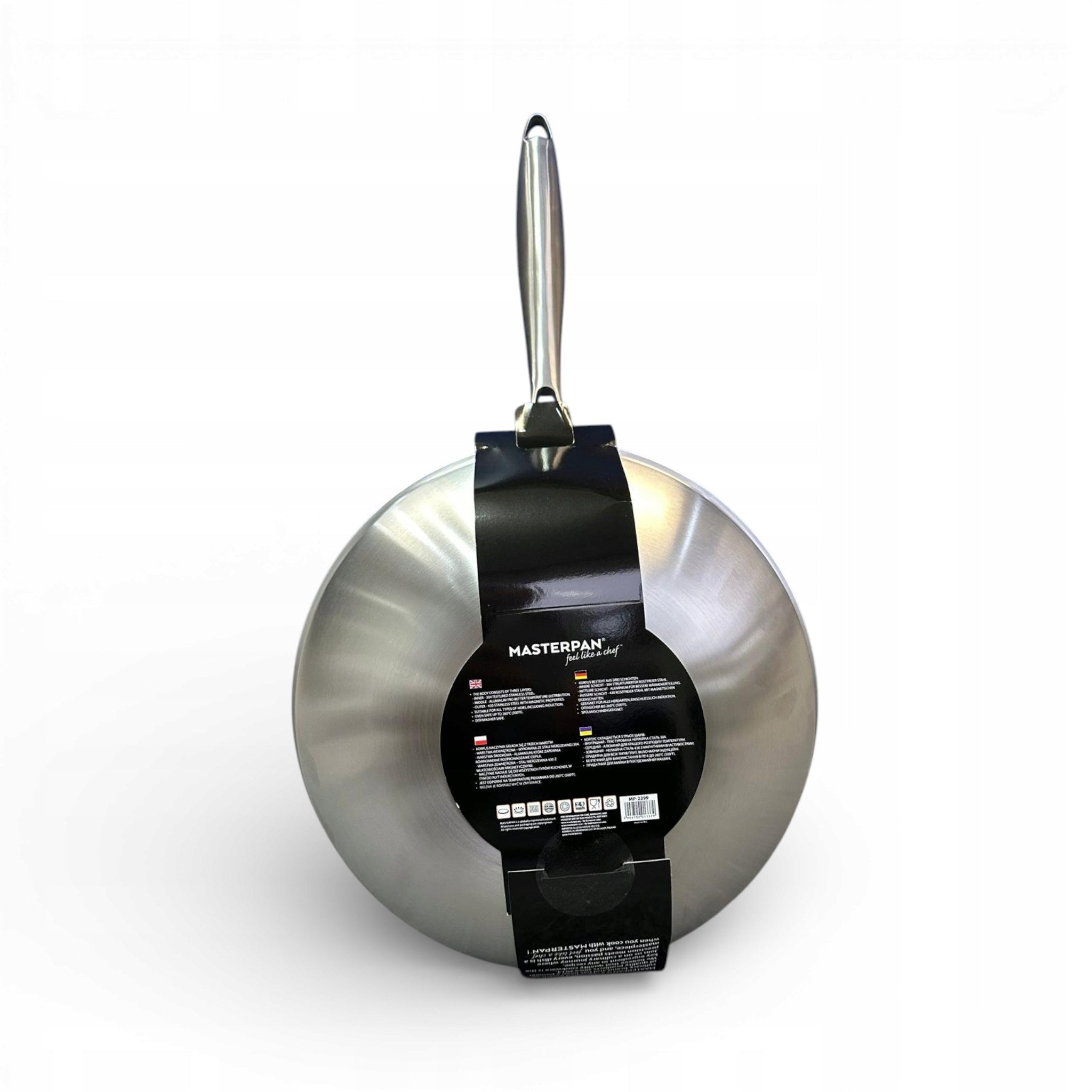 WOK 30 CM stainless steel MASTERPAN INDUCTION GAS Brand Masterpan