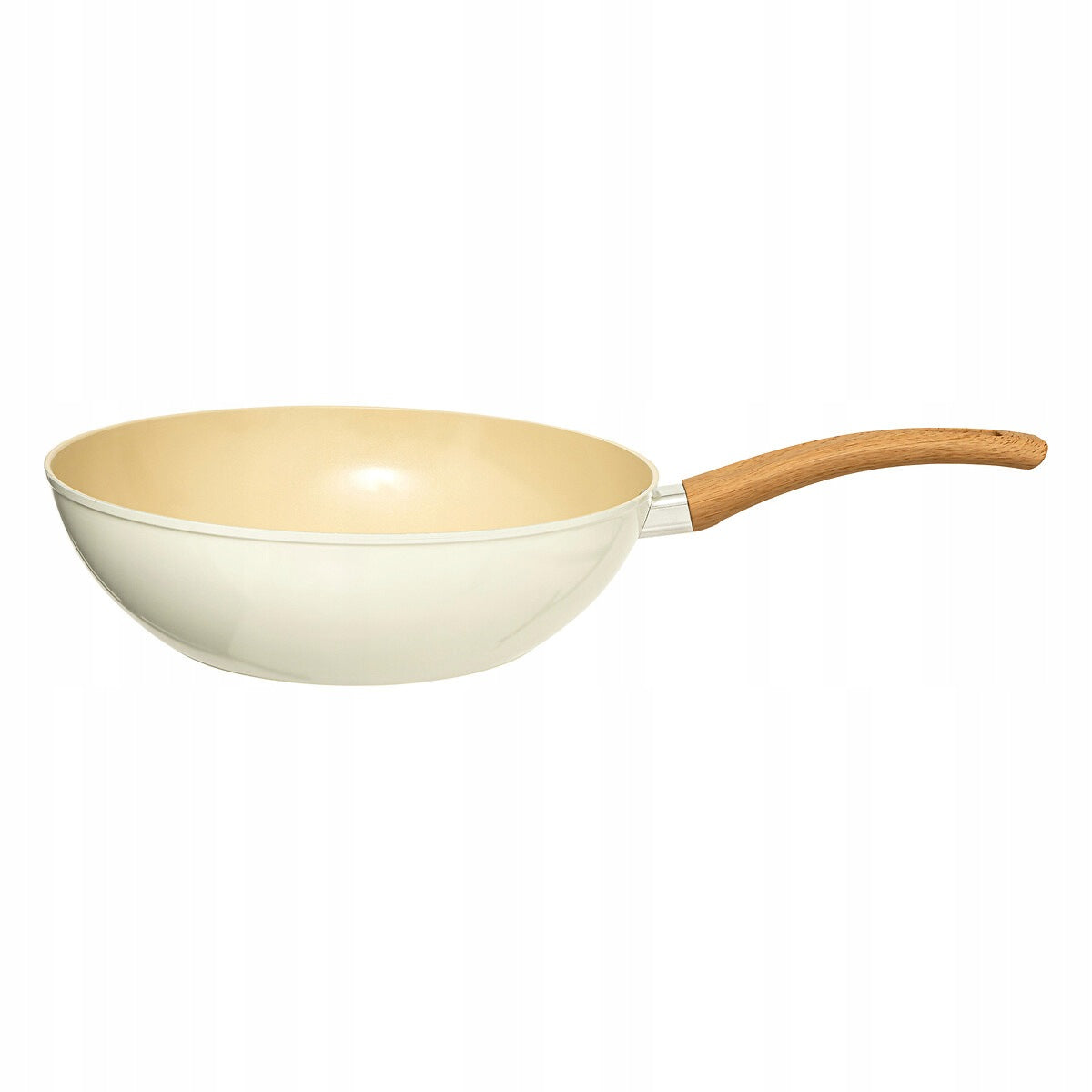 WOK ALUMINUM BEIGE NON-STICK DEEP FRYING PAN Ø 28,5