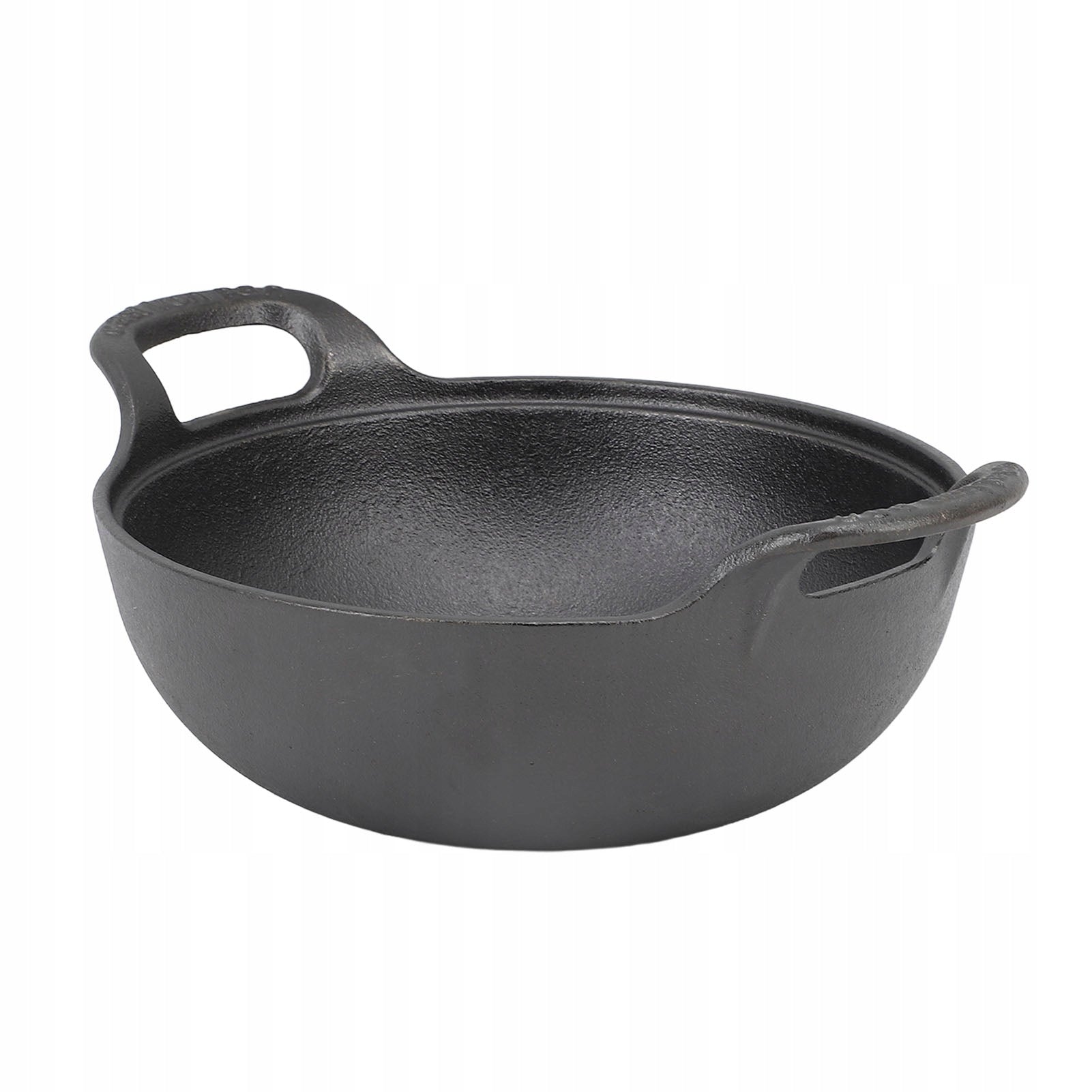 WOK CAST IRON PAN 20cm with Wooden Lid - Perfect for Asian Brand no brand