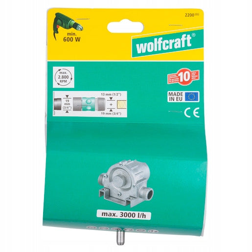 WOLFCRAFT Metal pump for pumping water on a drill 3000 l/h WF2200000 Pump type surface