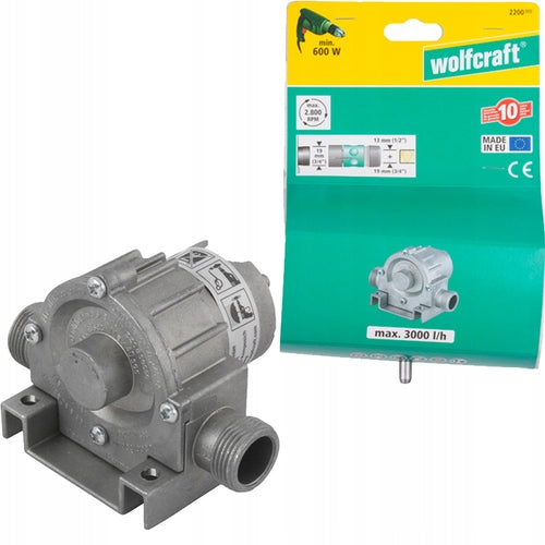 WOLFCRAFT Metal pump for pumping water on a drill 3000 l/h WF2200000