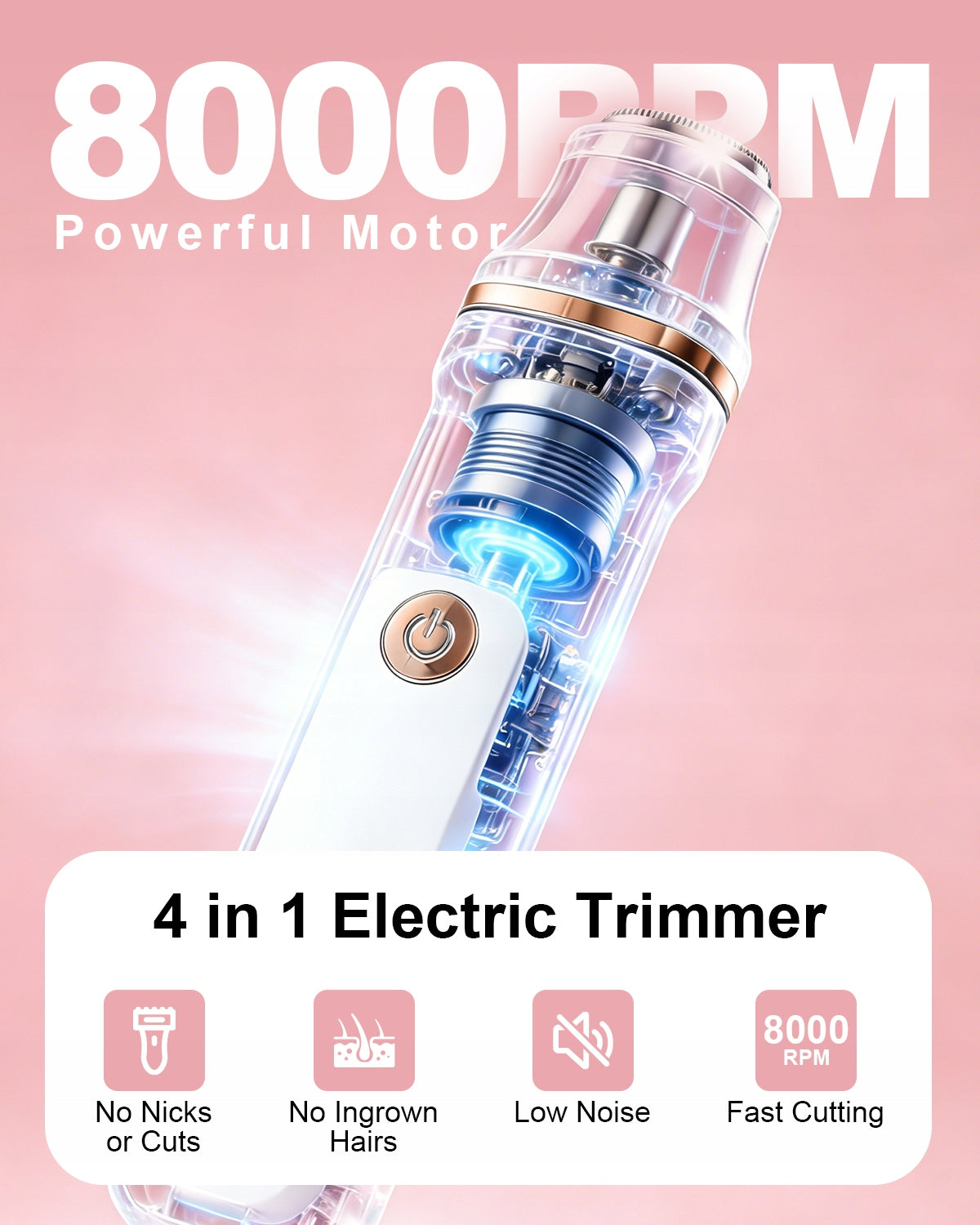 WOMEN'S BODY SHAVER BIKINI LEG ARMPIT CORDLESS WATERPROOF 4IN1 Manufacturer code 6975694541822