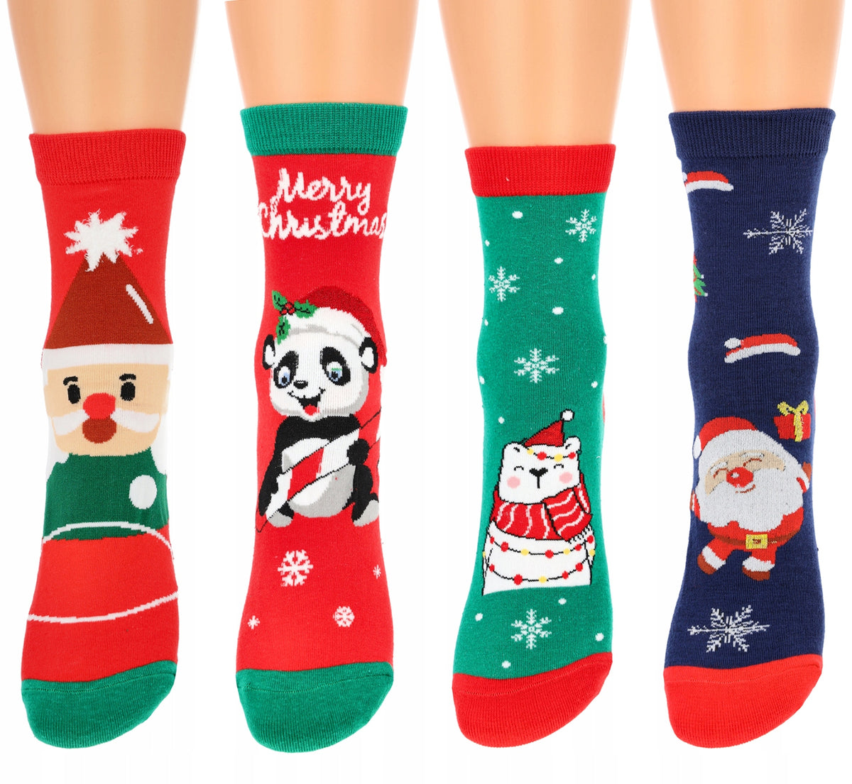 WOMEN'S CHRISTMAS SOCKS FOR GIFT 4 PAIRS Manufacturer code MT798-30-CZERWONY