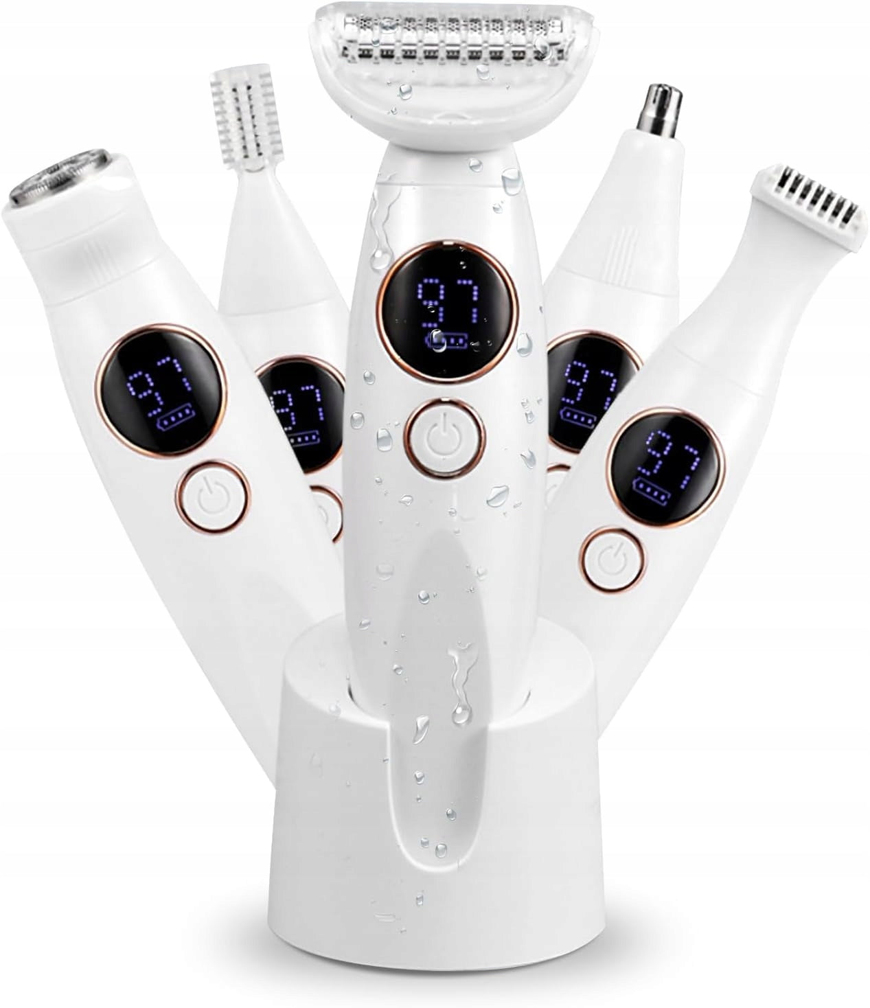 WOMEN'S ELECTRIC SHAVER 5IN1 WIRELESS INTIMATE IPX7 LEGS FACE BIKINI