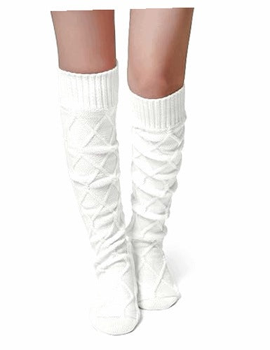 WOMEN'S KNEE HIGH SOCKS THICK WARM BRAID PATTERNS WINTER SOCKS FOR HOME