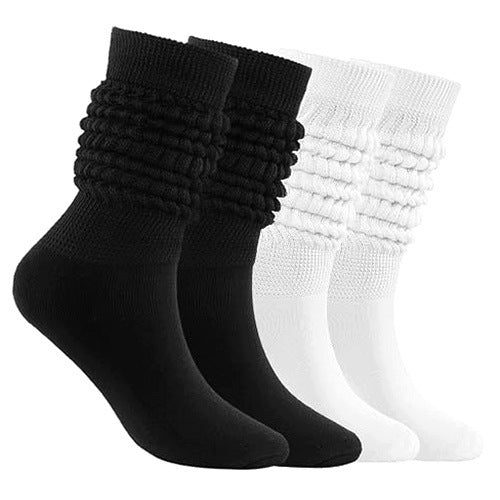 WOMEN'S KNEE SOCKS SLOUCH SOFT KNIT SIZE 37 42 2 PAIRS