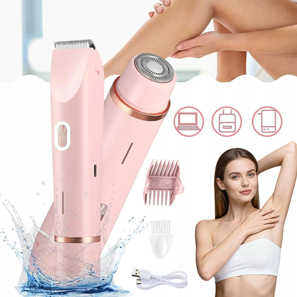 WOMEN'S SHAVER ELECTRIC EPILATOR 2-HEAD FOR HANDS, LEGS AND FACE USB