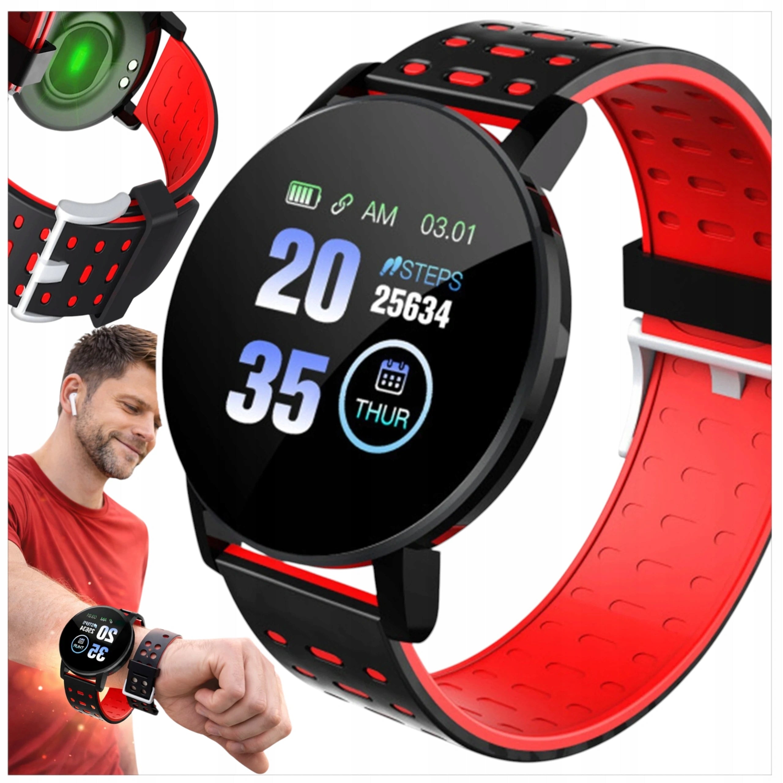 WOMEN'S SMARTWATCH - MEN'S SPORTS WATCH POLISH MENU SMART WATCH Packaging status original