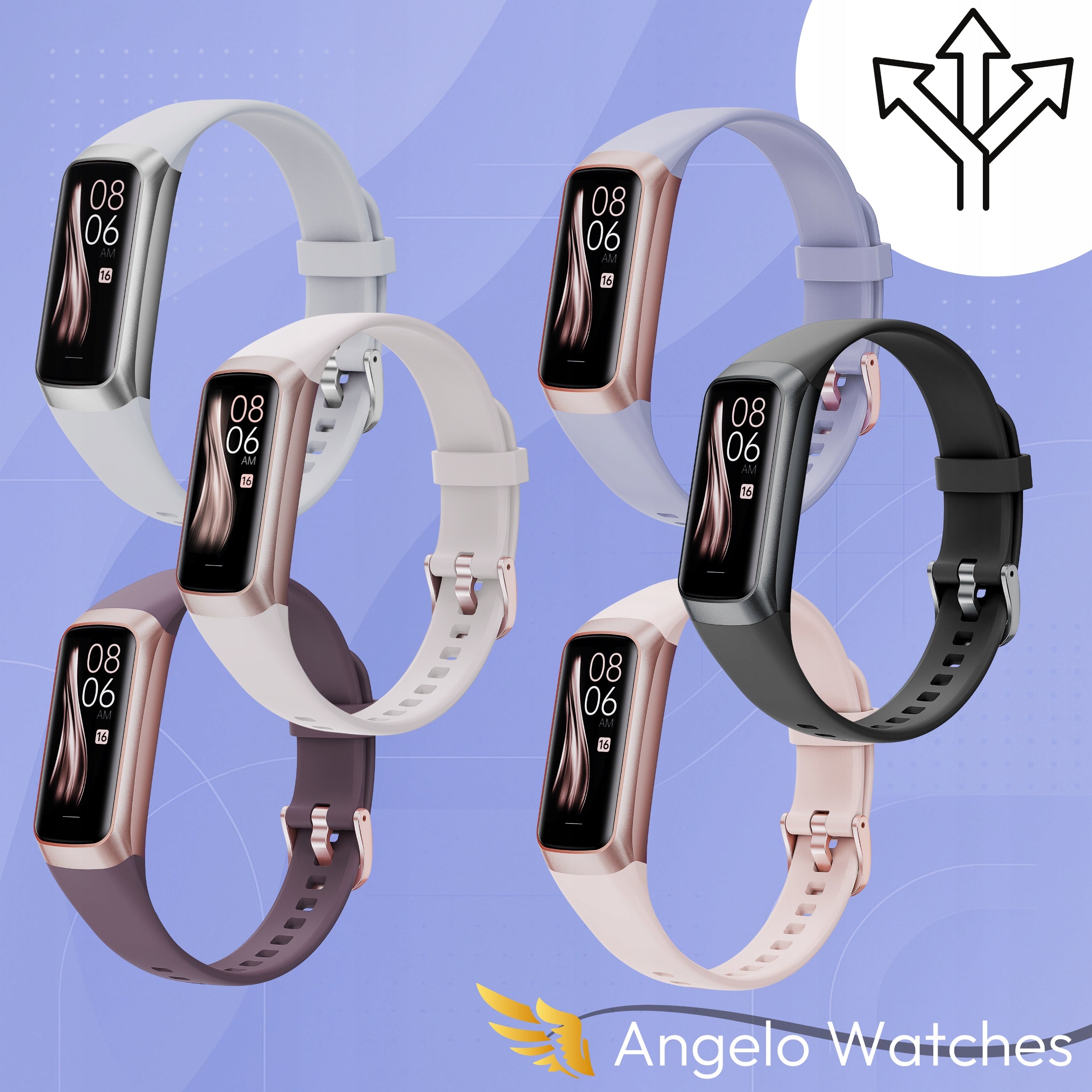 WOMEN'S SMARTWATCH SMARTBAND CALLS SPORT HEART RATE NOTIFICATIONS POLISH MENU Manufacturer code Angelo AW-60