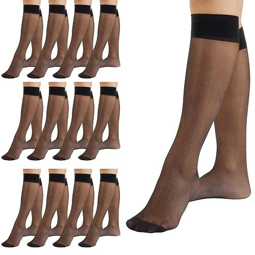 WOMEN'S SOCKS TRANSPARENT 20 DEN HIGH ITALIAN 12 PAIRS FOR HOME Brand no brand