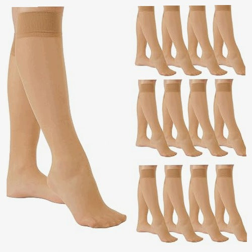 WOMEN'S SOCKS TRANSPARENT 20 DEN HIGH ITALIAN 12 PAIRS FOR HOME