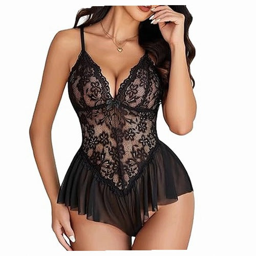 WOMEN'S UNDERWEAR LACE BABYDOLL DEEP NECKLINE FOR WOMEN HOME