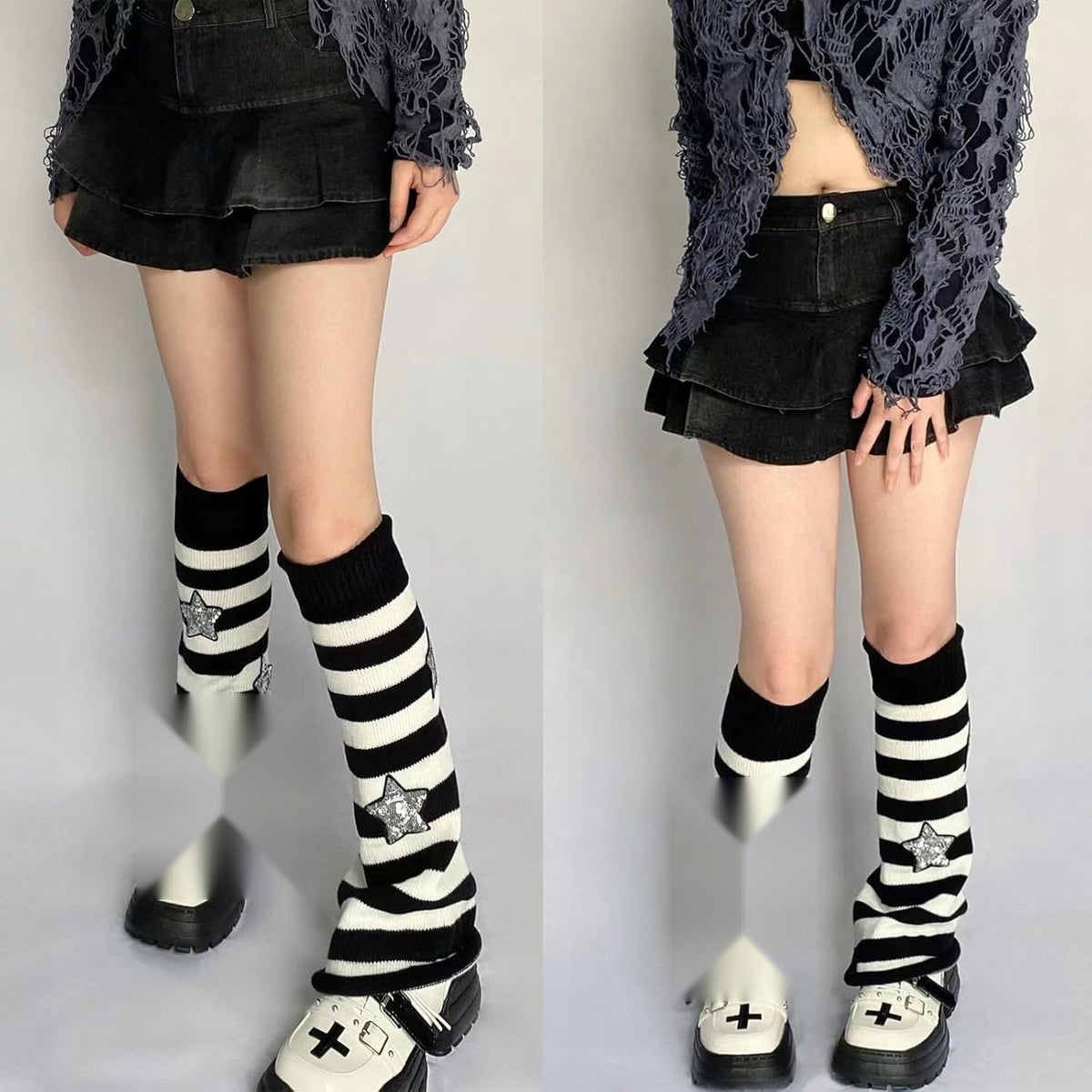 WOMEN'S WARMERS BLACK UNIVERSAL TIGHTS Y2K LEGS FASHIONABLE WARM SOFT Brand no brand