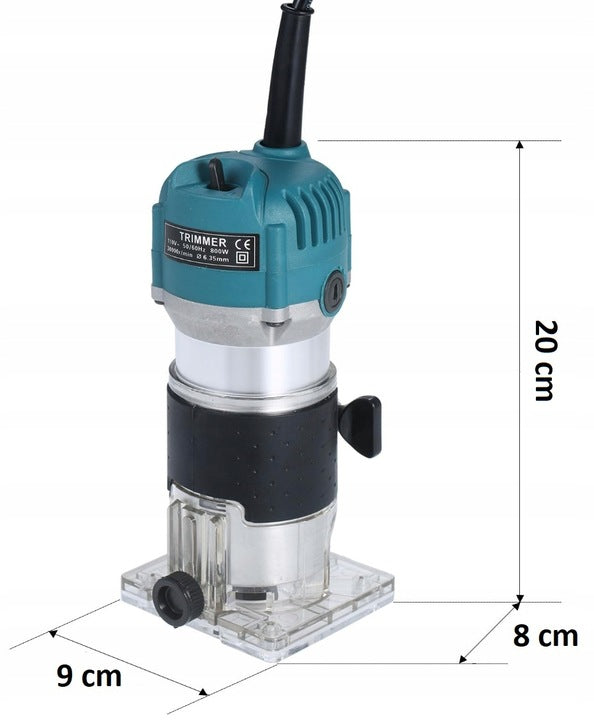 WOOD EDGE ROUTER TRIMMER 800W 30000RPM 6.35mm + 15x CUTTERS Series 3709