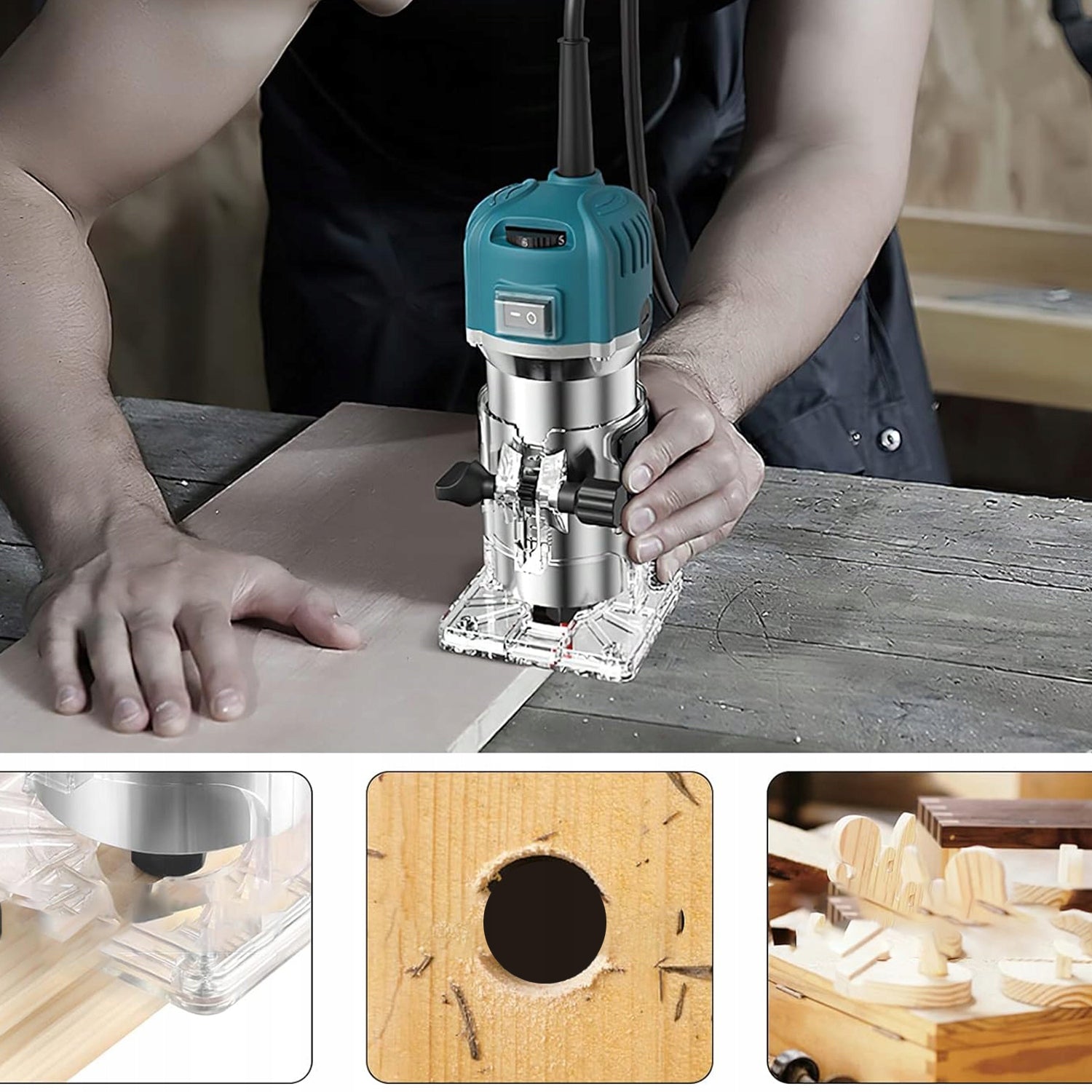 WOOD SPINDLE MILLING MACHINE 800W 15EL CUTTERS METAL BODY Manufacturer code 6TL0508EUXB