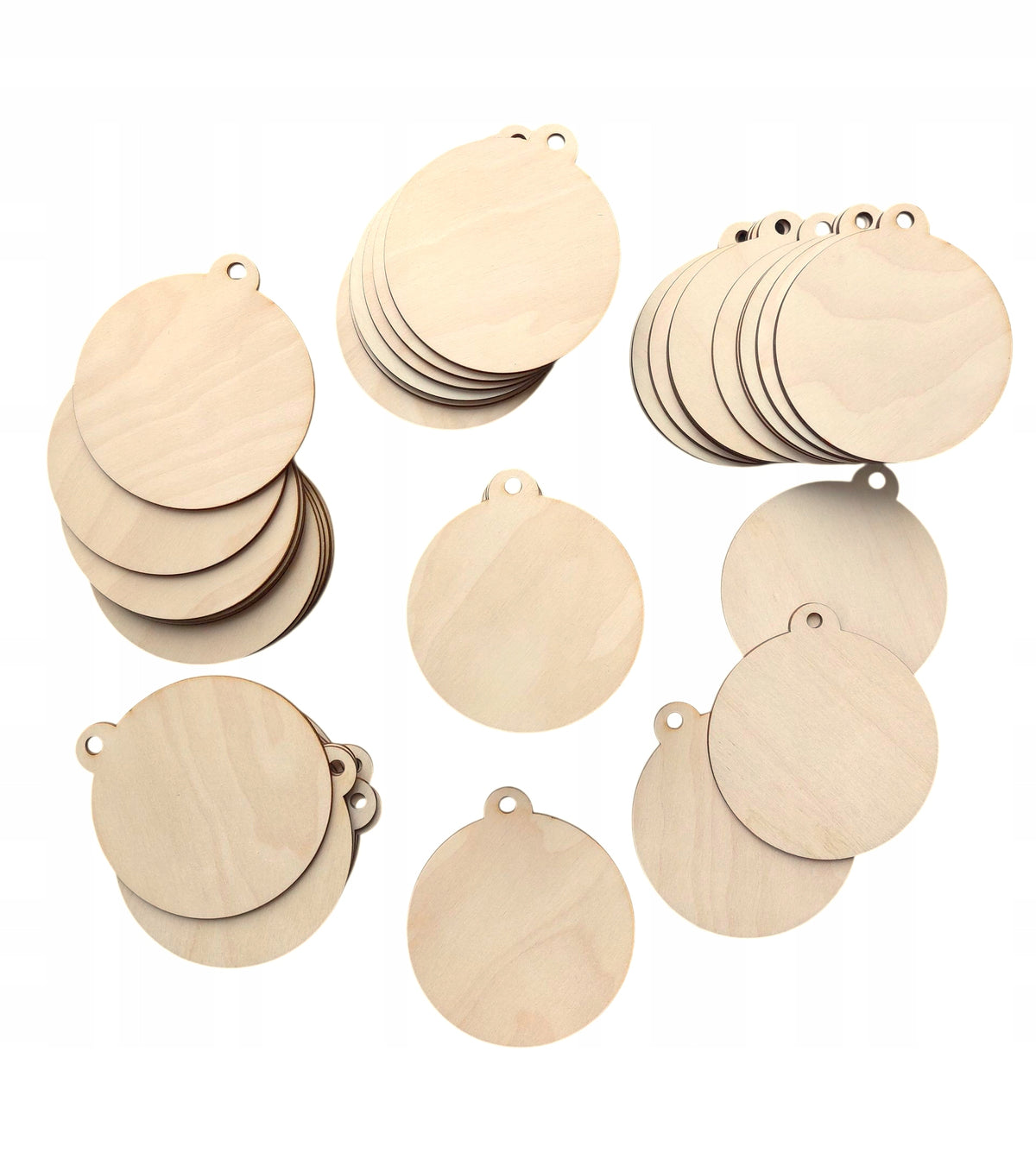 WOODEN BAUBLES pendants 50 pcs. for painting and decorating DIY decoupage Packaging status original