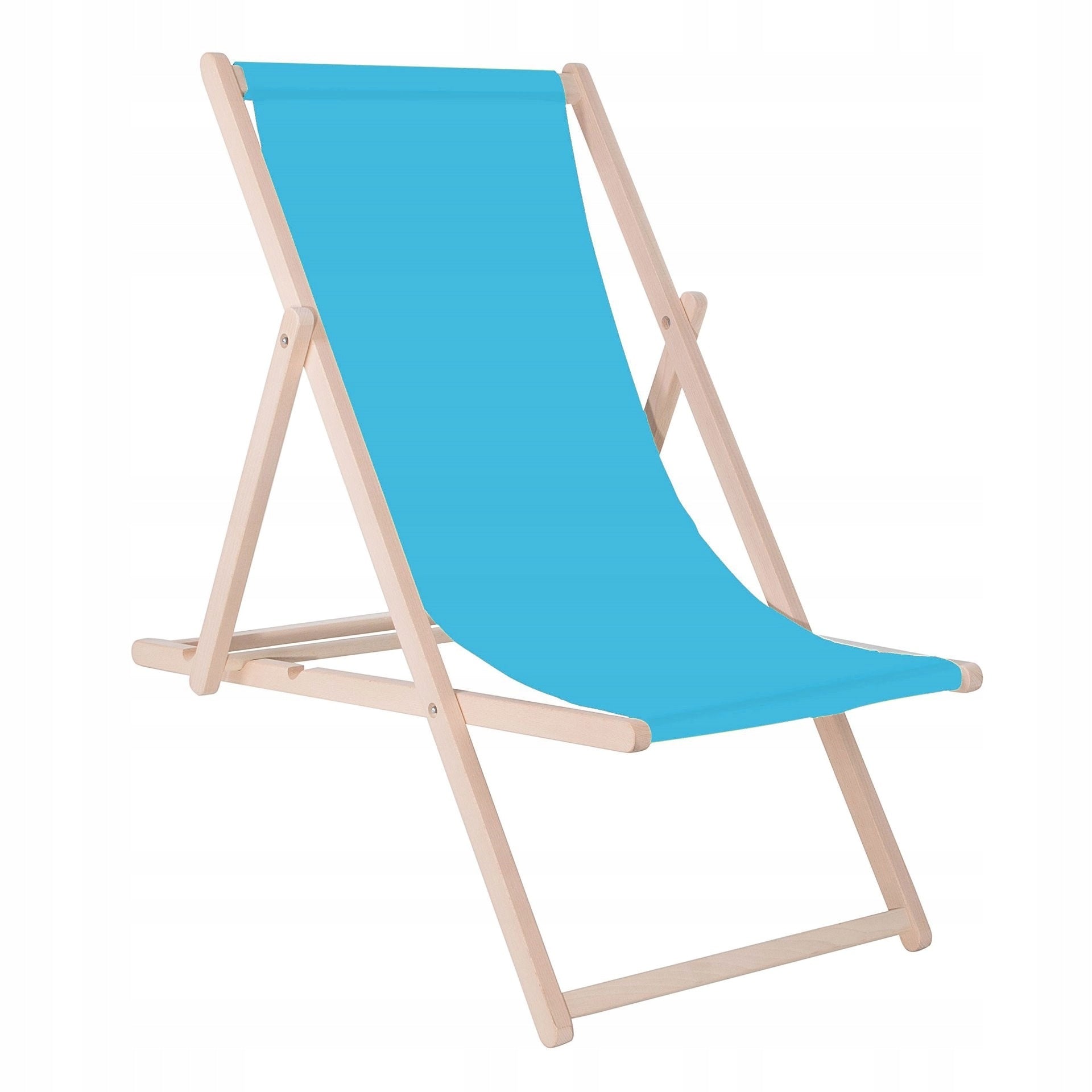 WOODEN BEACH LOUNGER POLISH PRODUCT FROM THE MANUFACTURER BLUE FOLDING Brand Springos